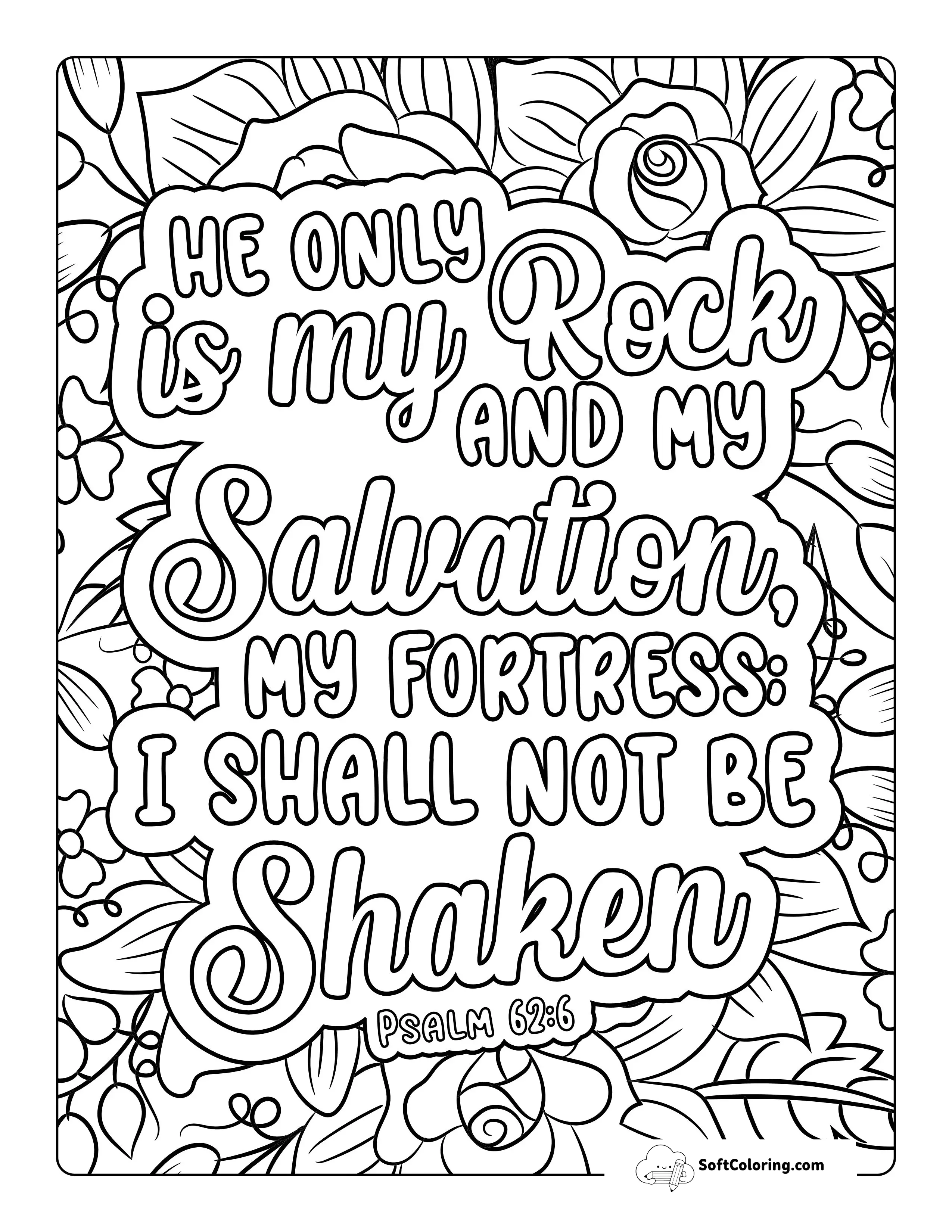 Psalm 62 Bible Coloring Page