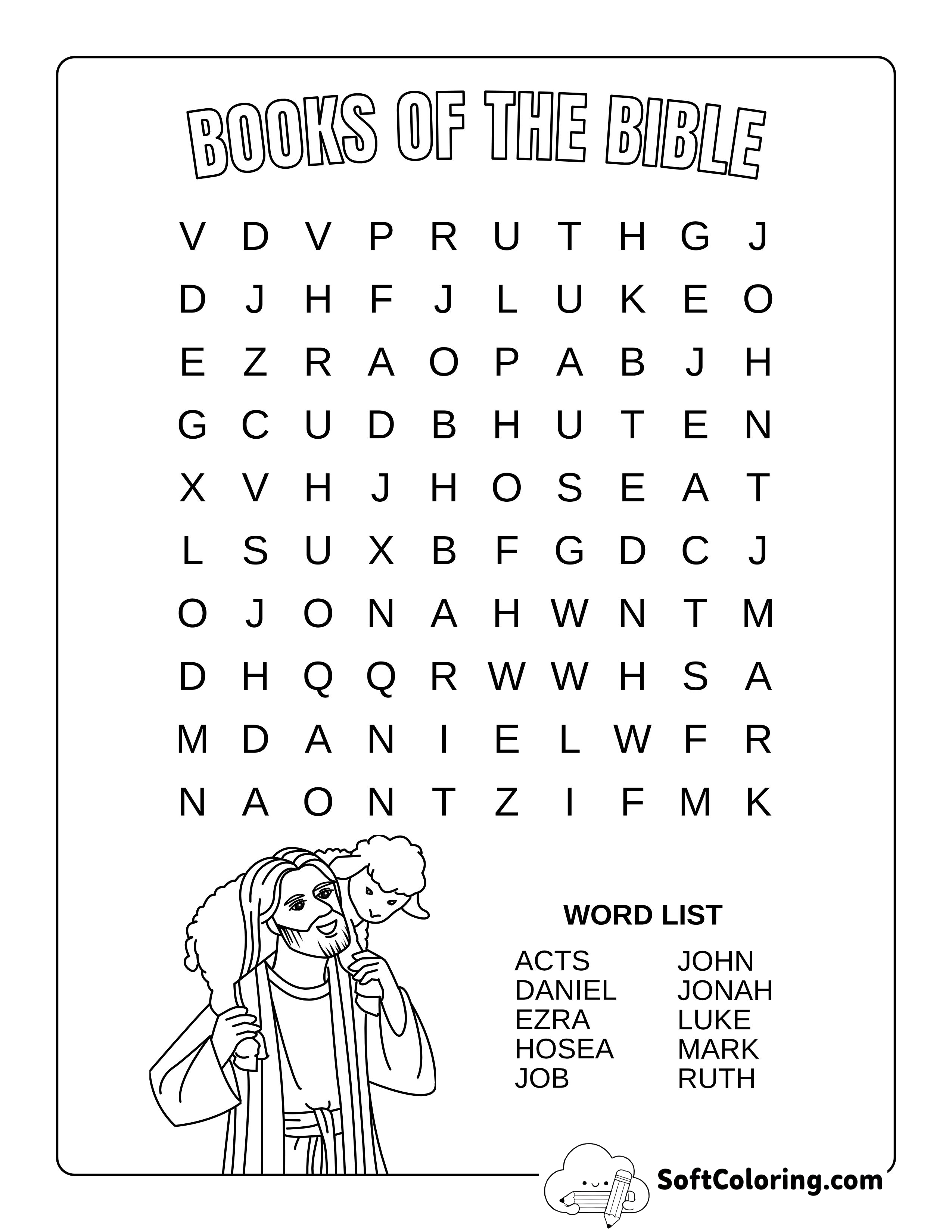 Books of the Bible Word Puzzle - Easy