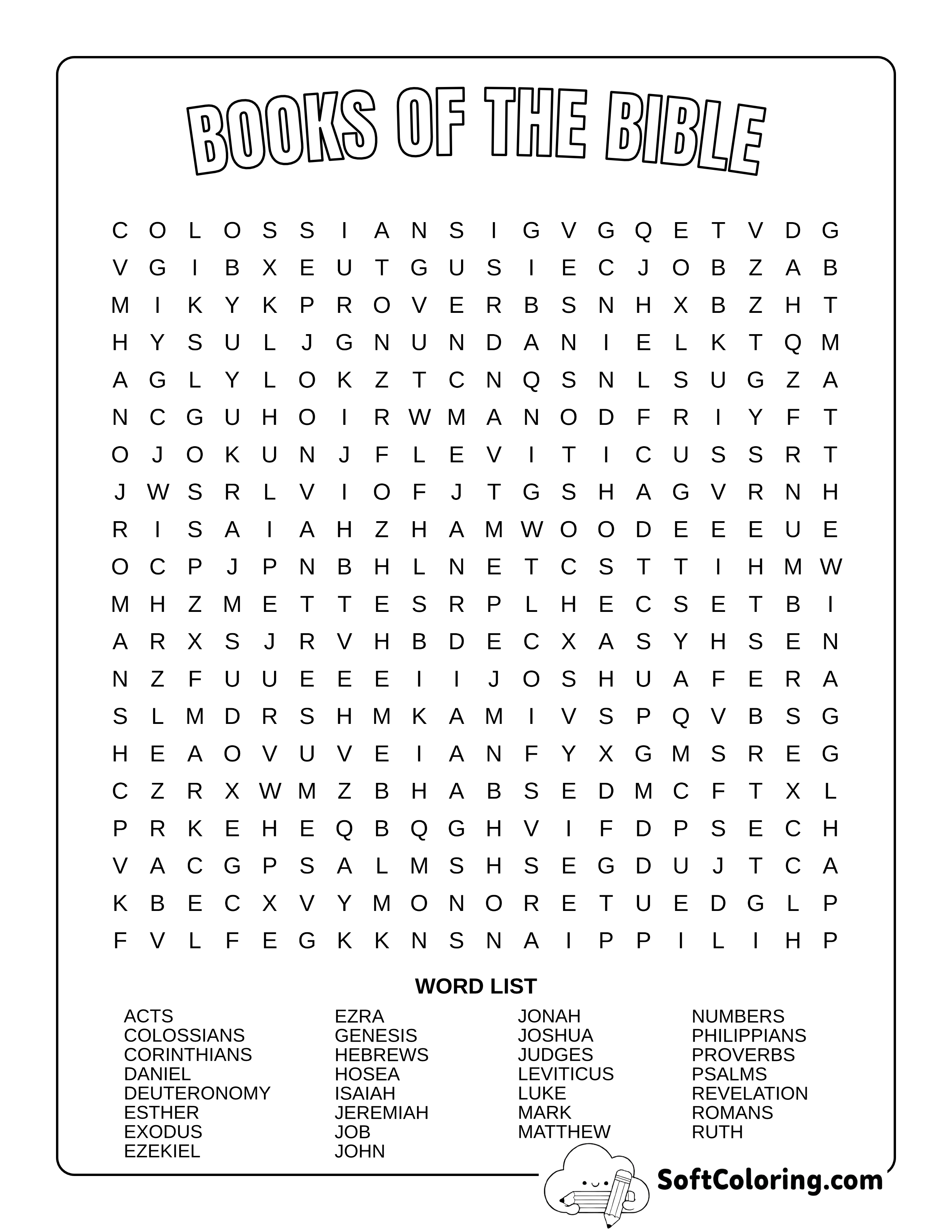 Books of the Bible Hard Word Search