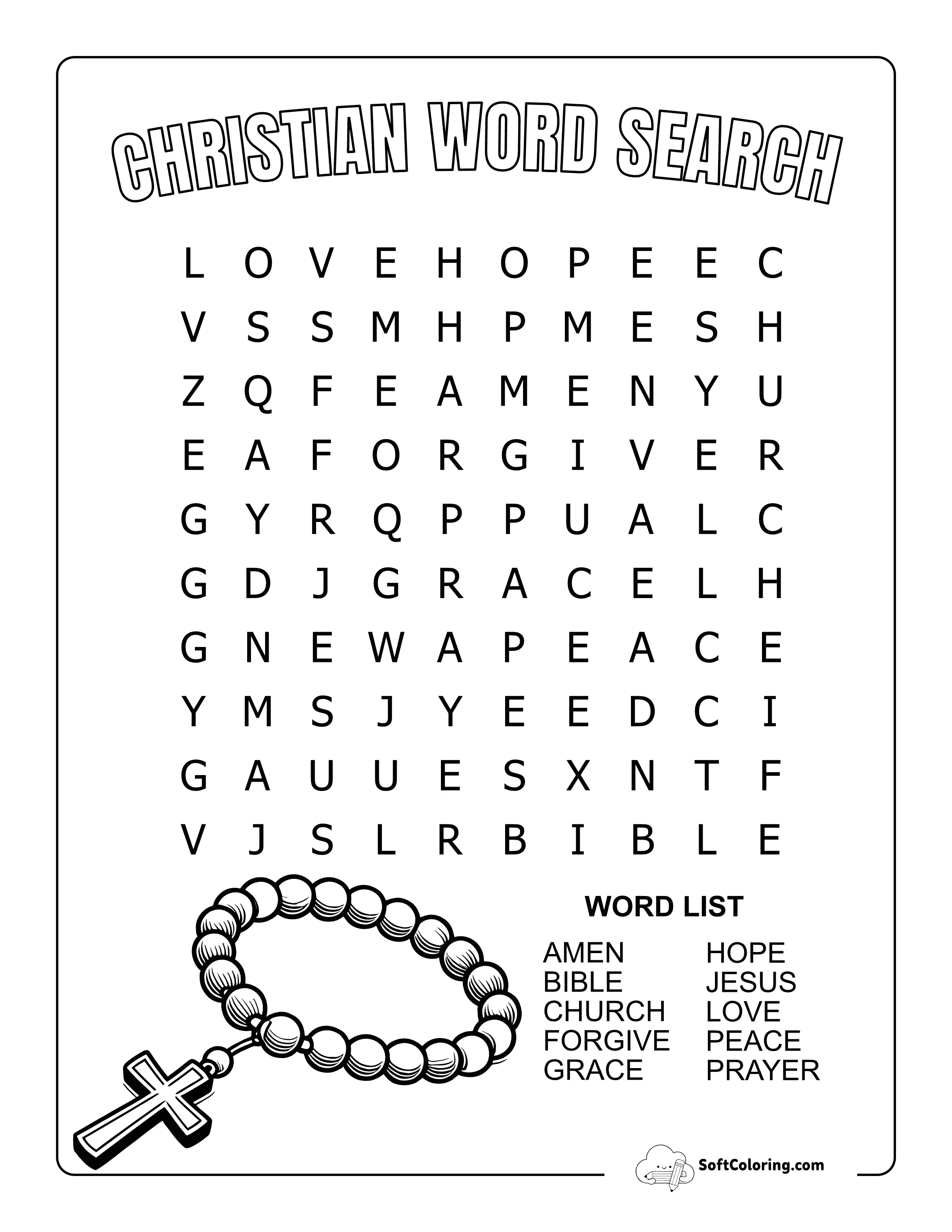 *New* Easy Christian Word Search
