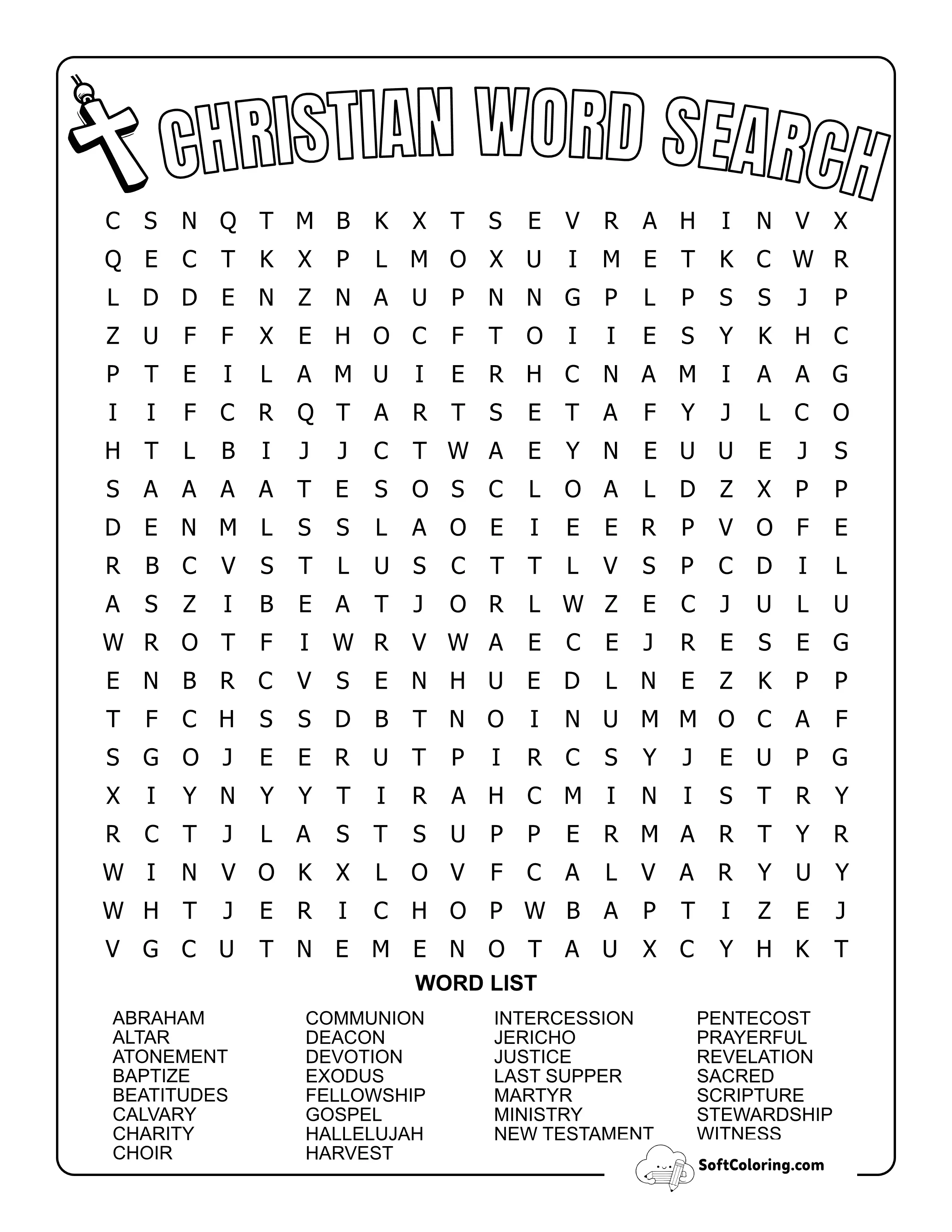 *New* Hard Christian Word Search
