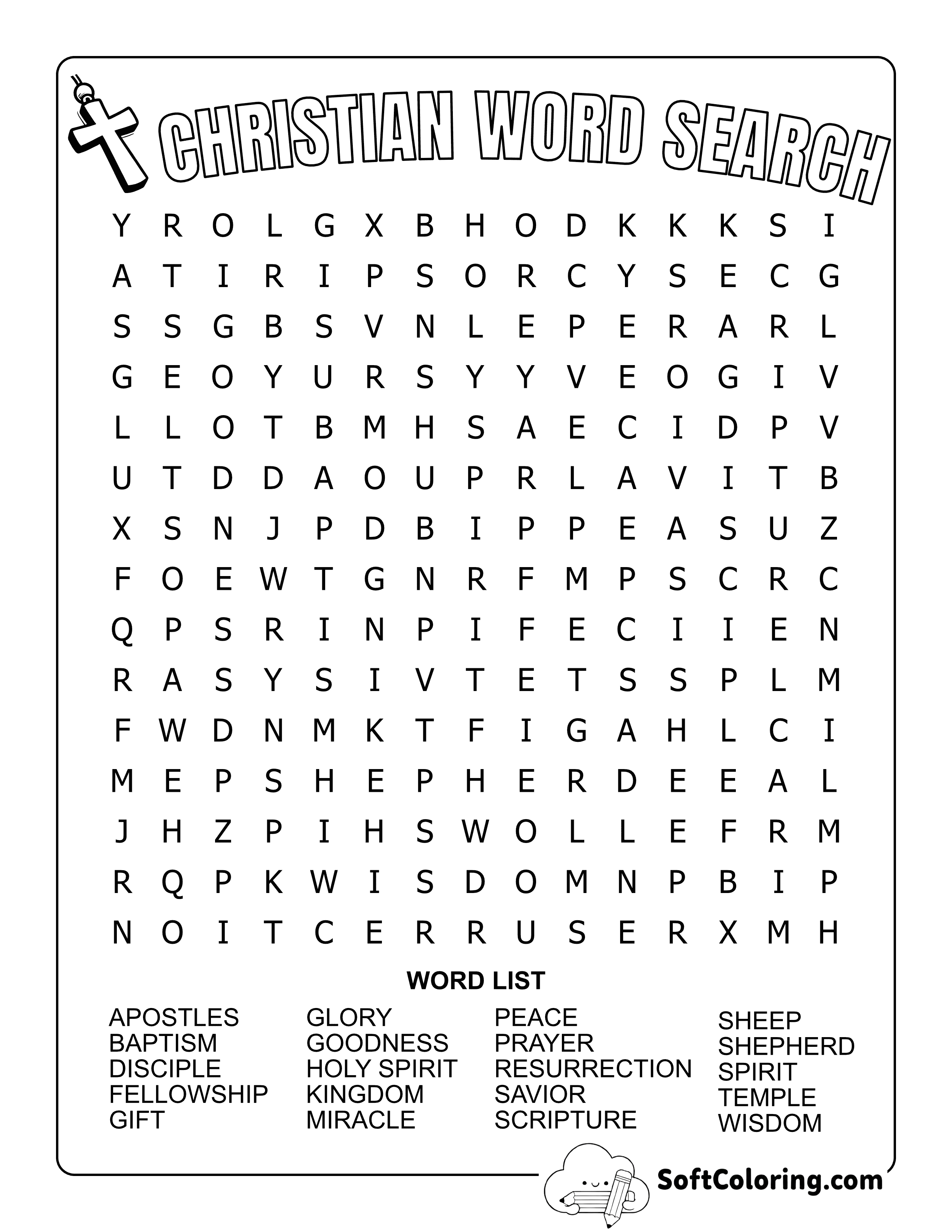 *NEW* Medium Christian Word Search