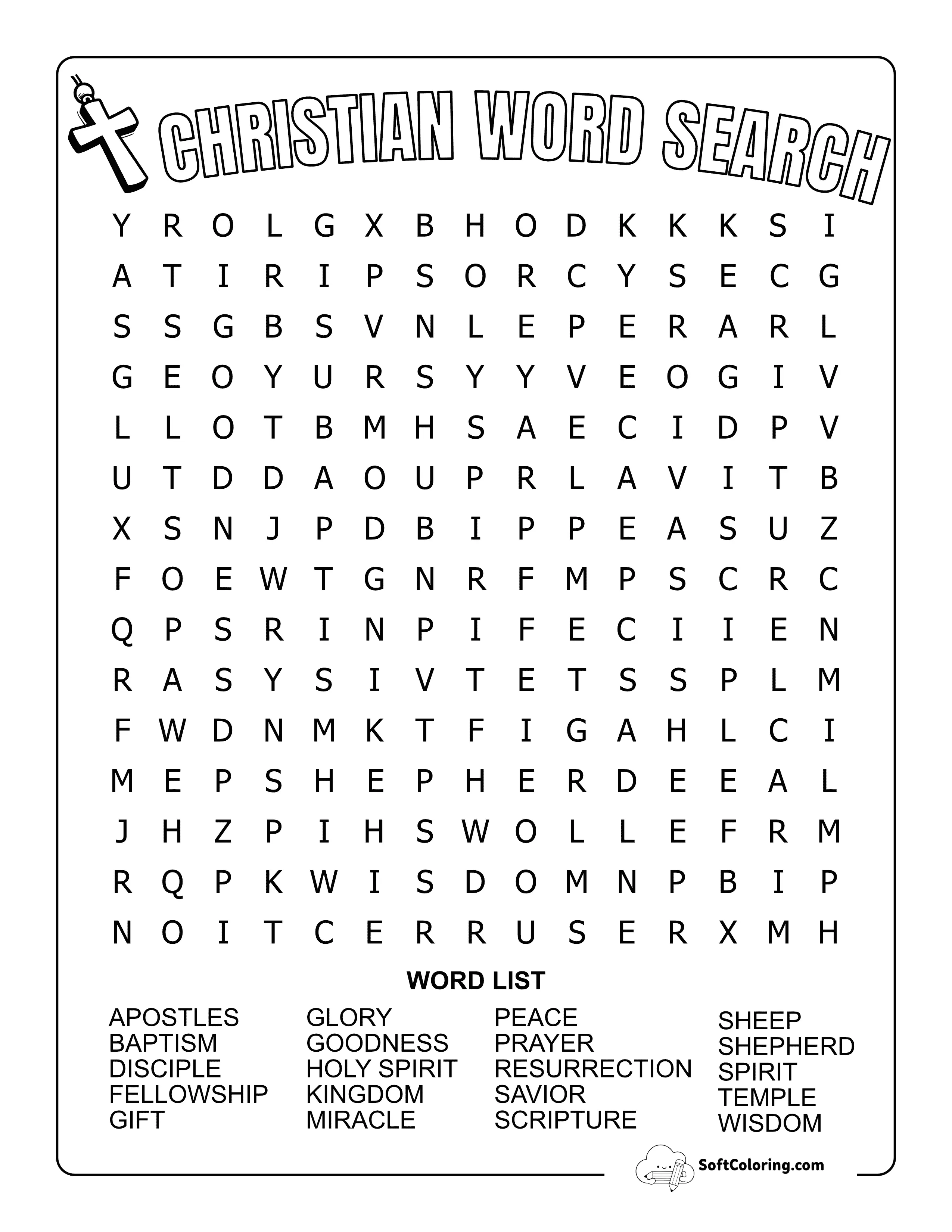 *New* Medium Christian Word Search