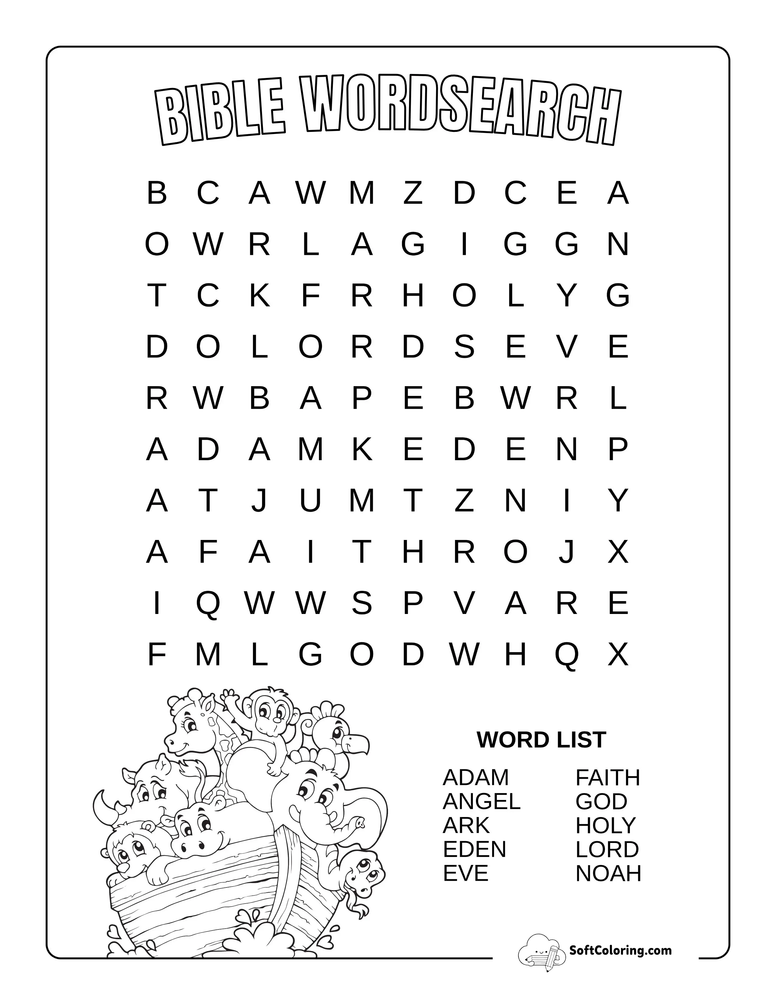 Easy Bible Word Search