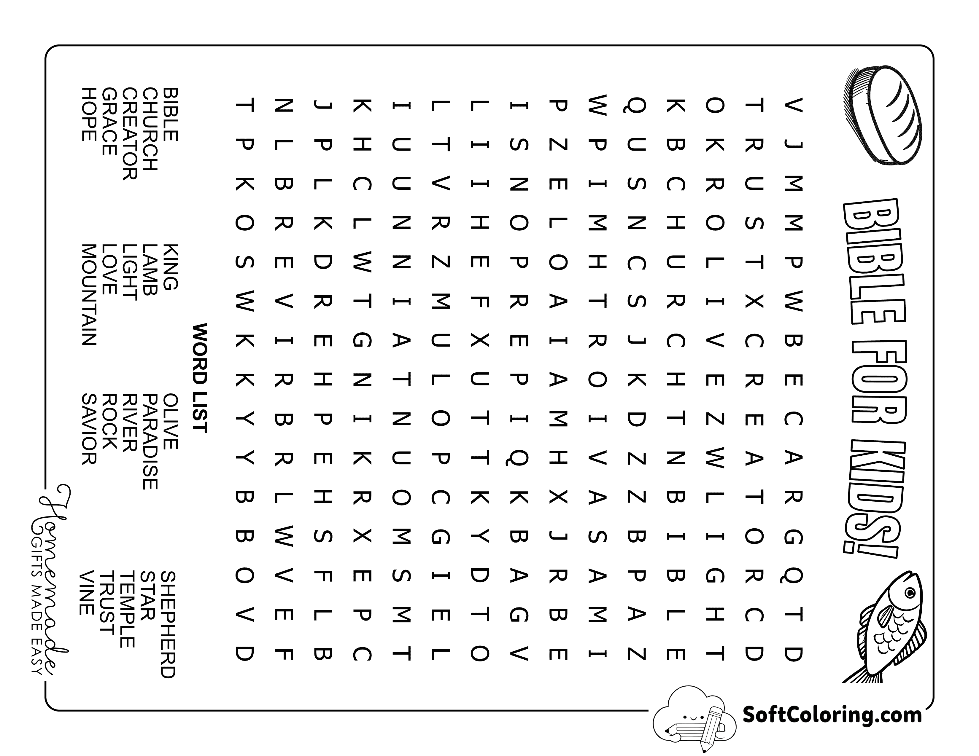 *NEW* Medium Bible Word Search for Kids