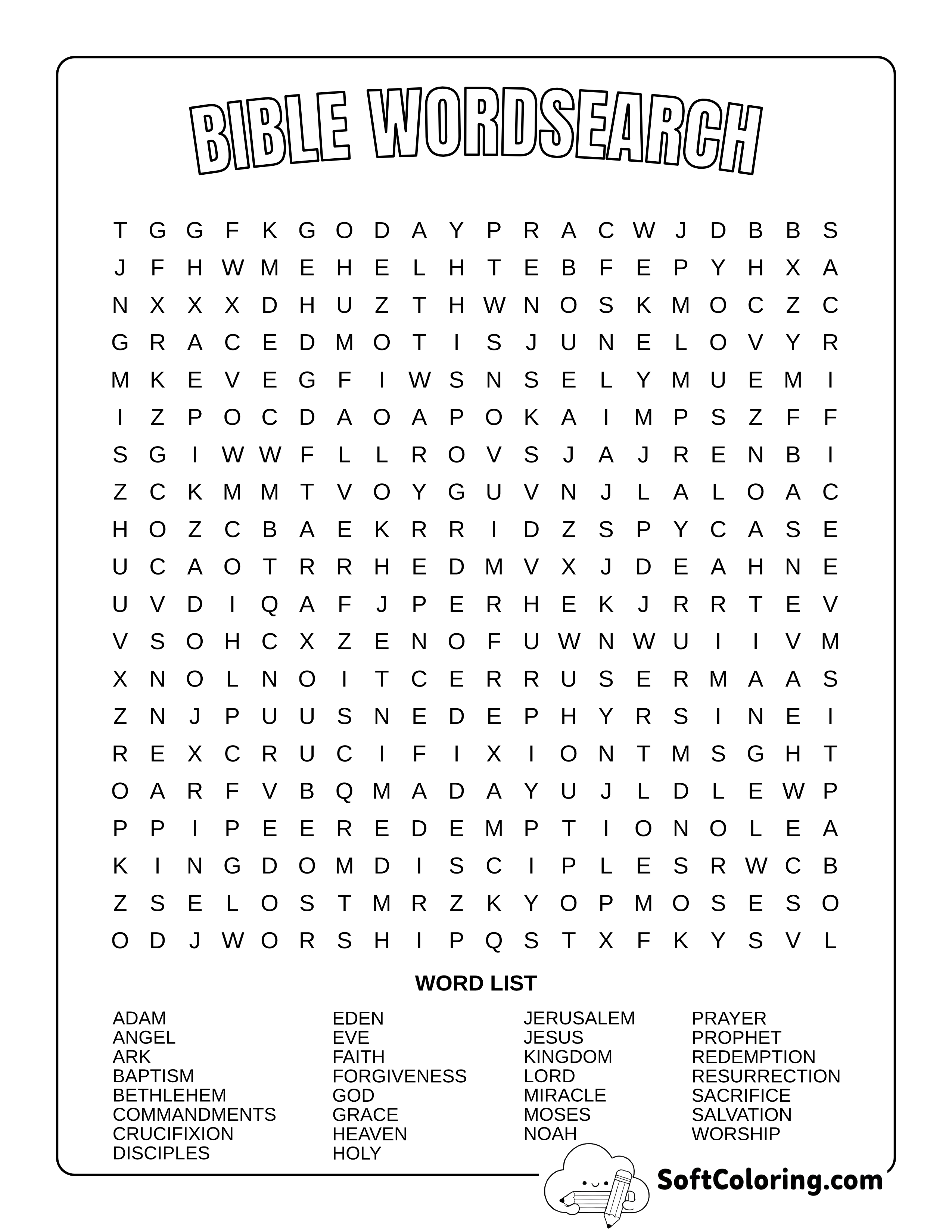 Hard Bible Word Search