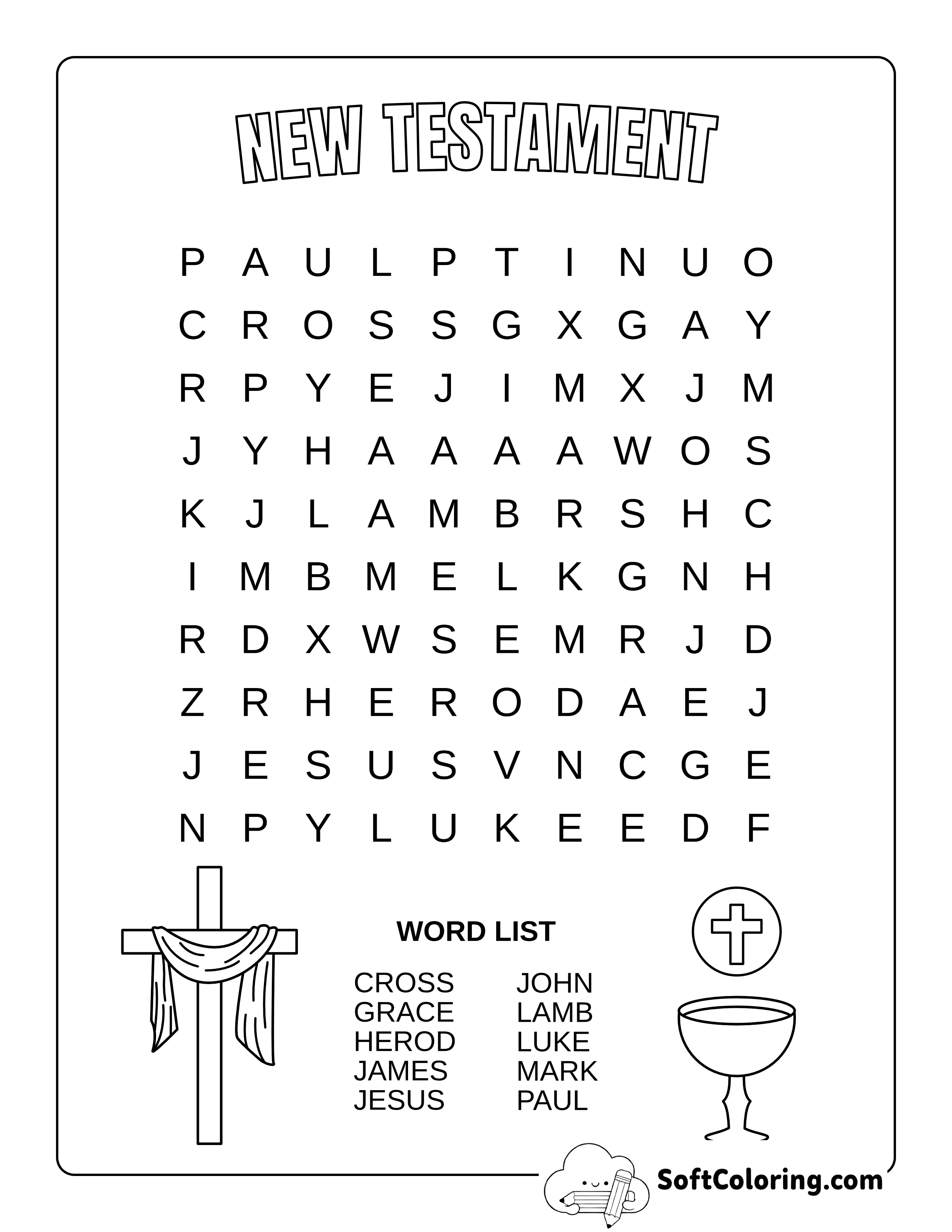 New Testament Bible Word Search - Easy