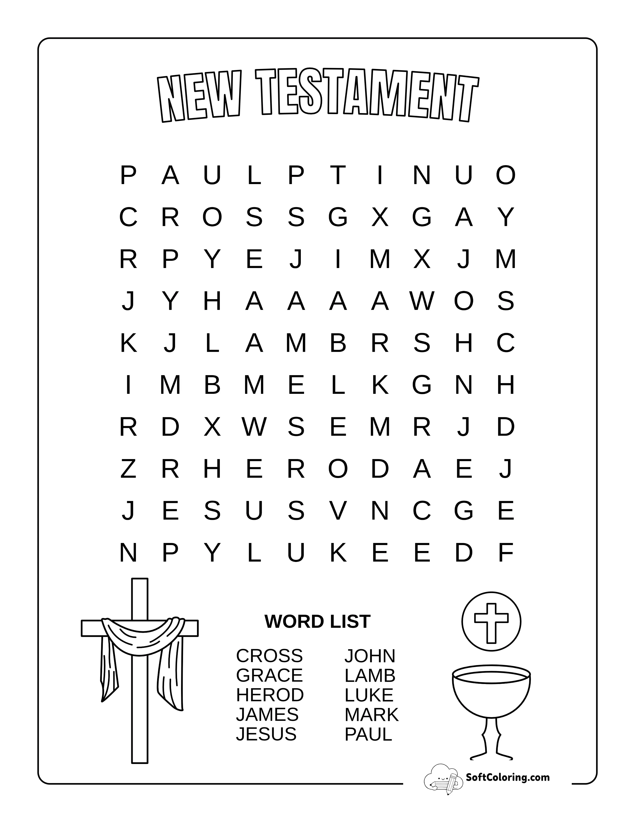 New Testament Bible Word Search - Easy