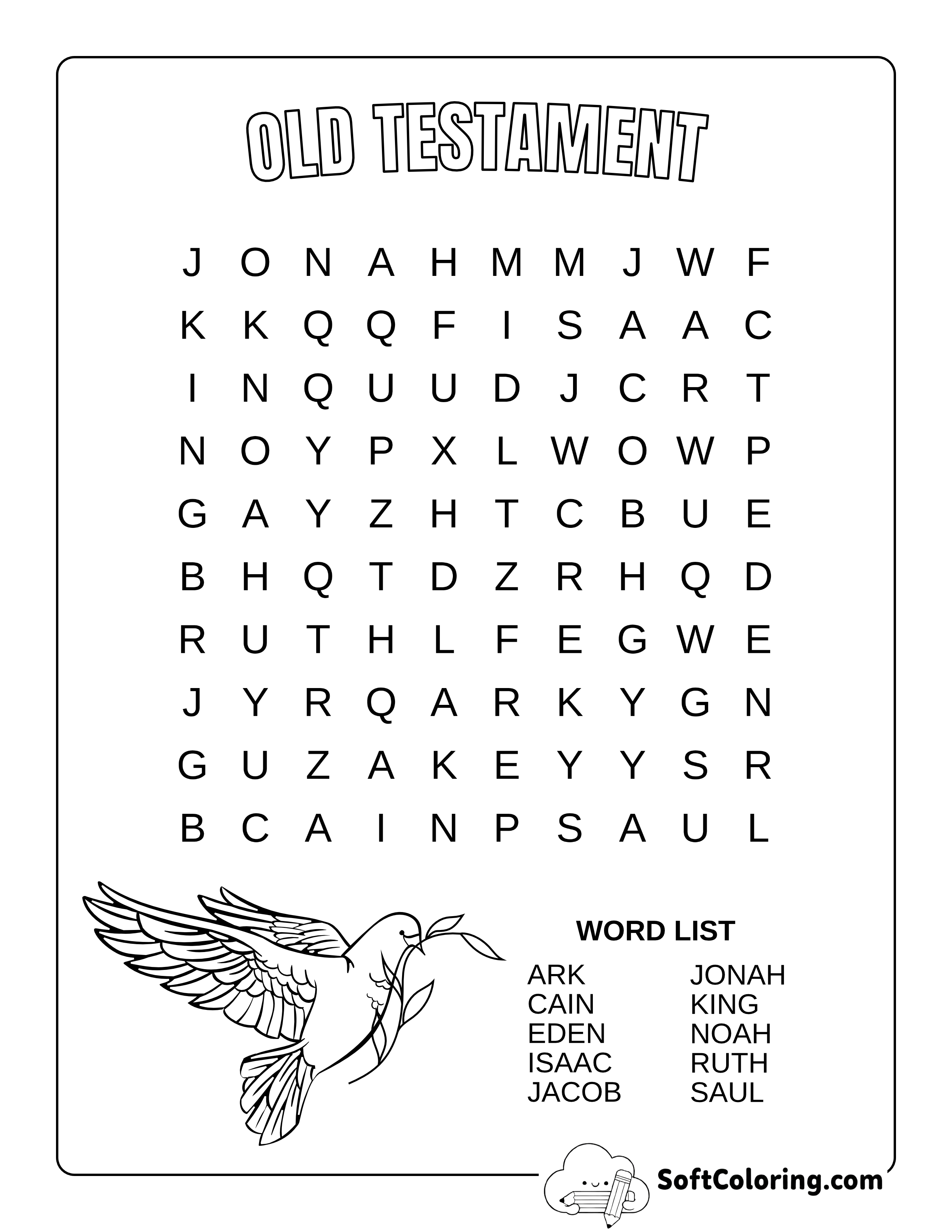 Old Testament Bible Word Search - Easy