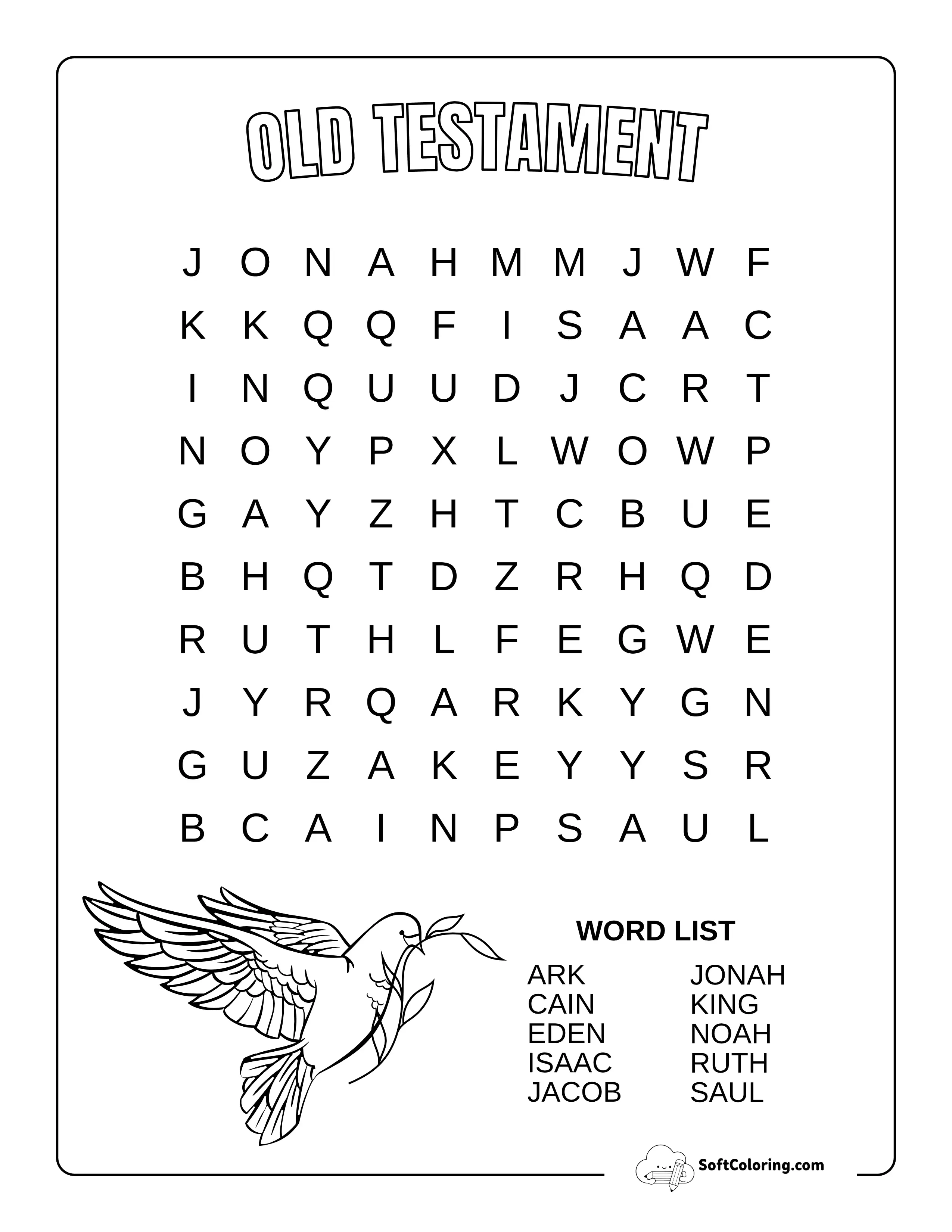 Old Testament Bible Word Search - Easy