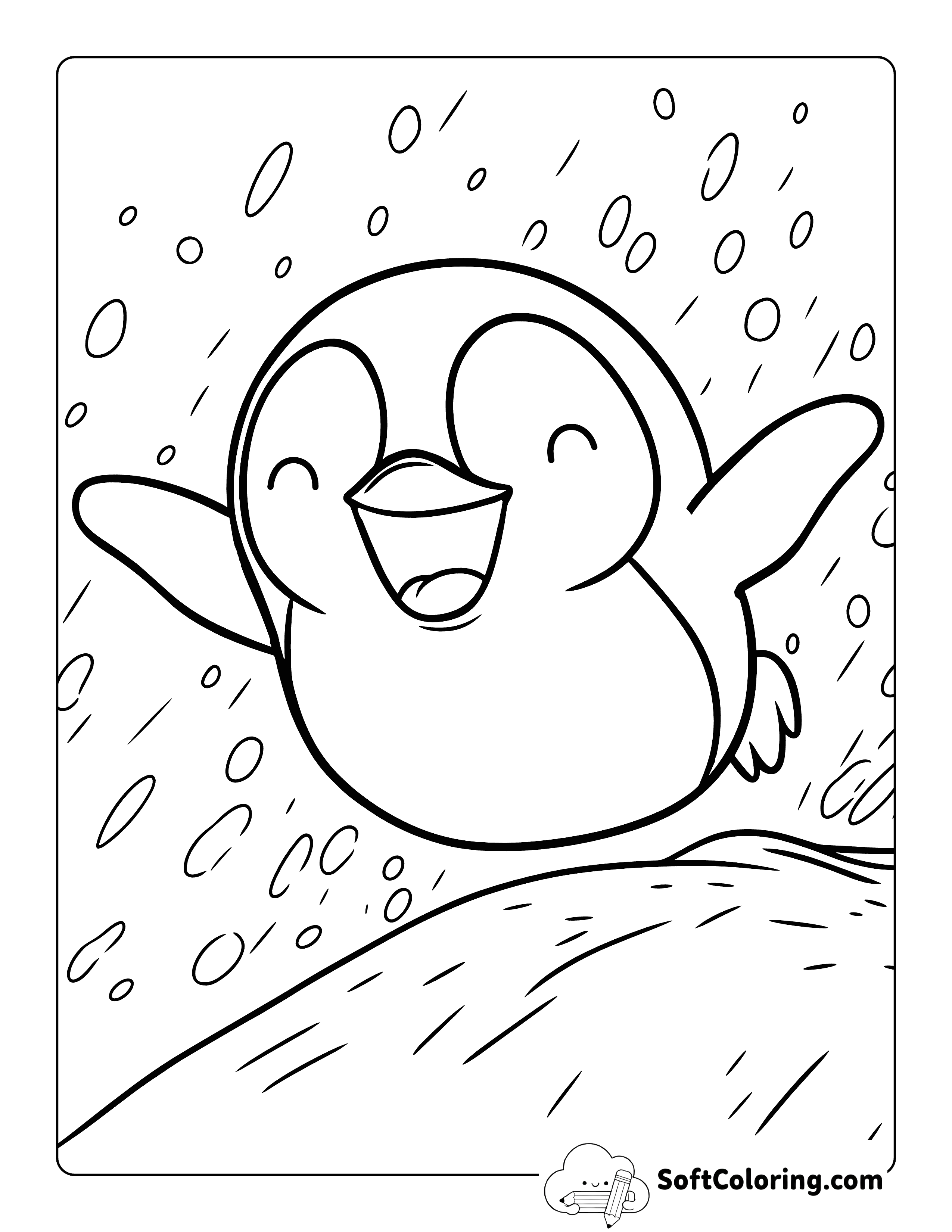 Cute Baby Penguin Coloring Page