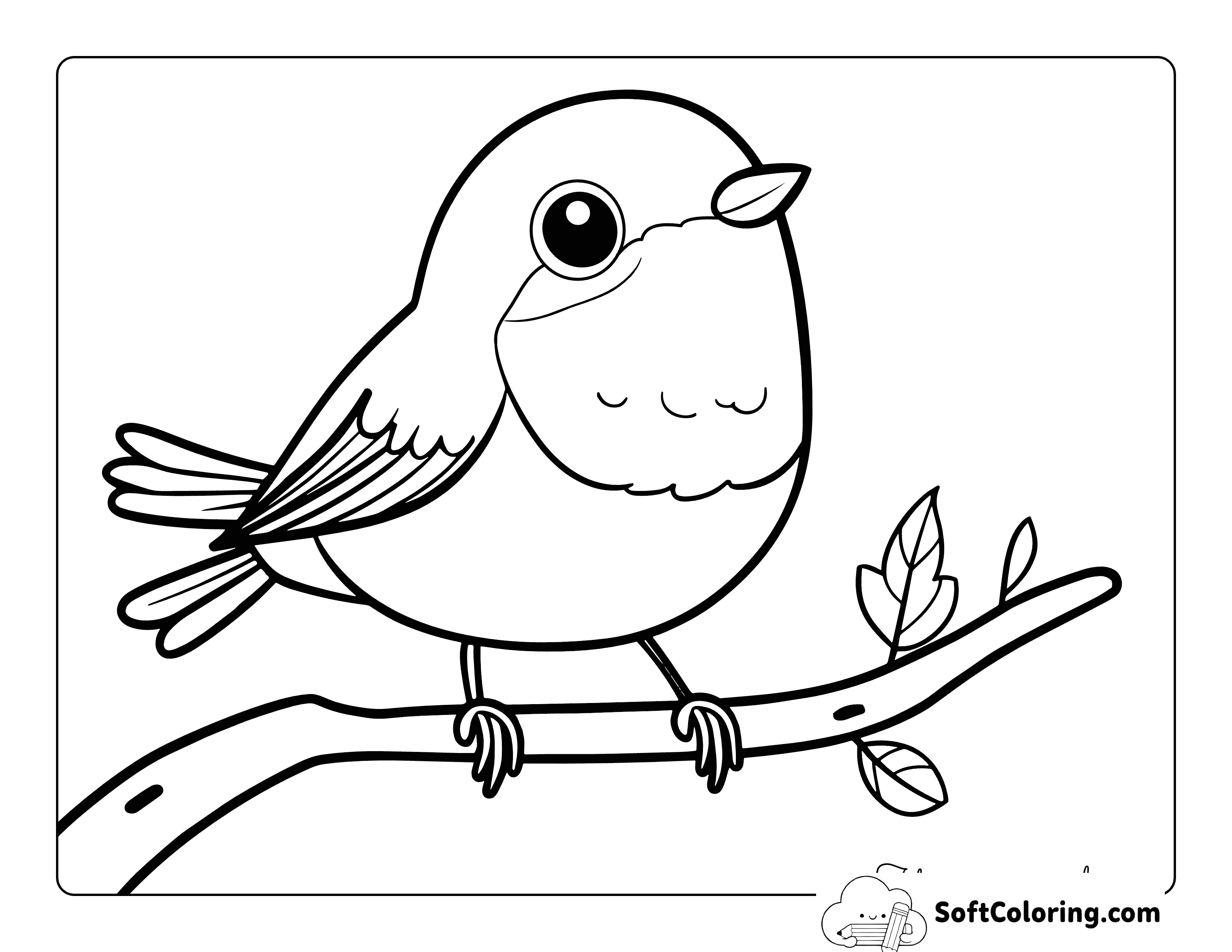 Cute Bird Coloring Sheet