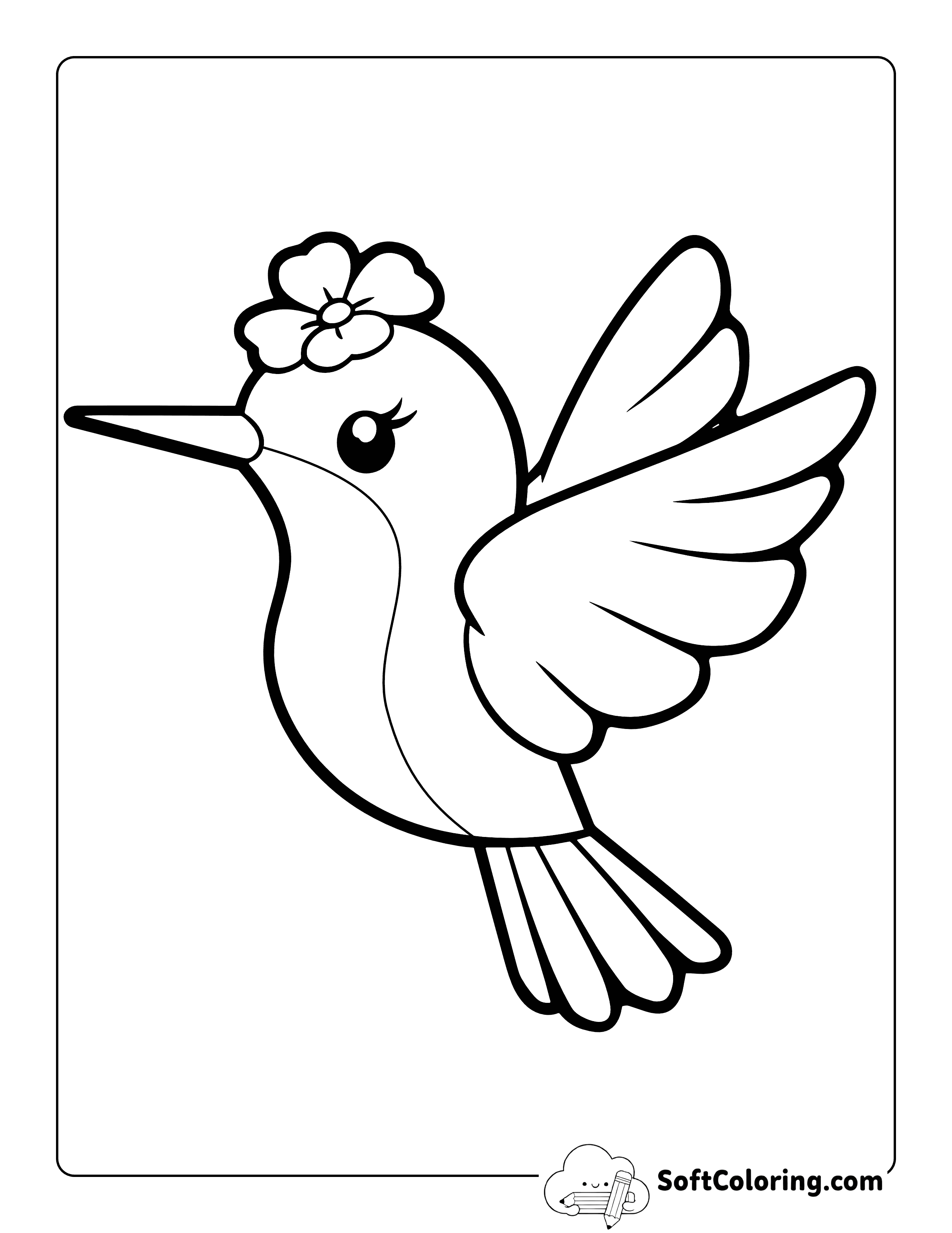 Cute Hummingbird Coloring Page