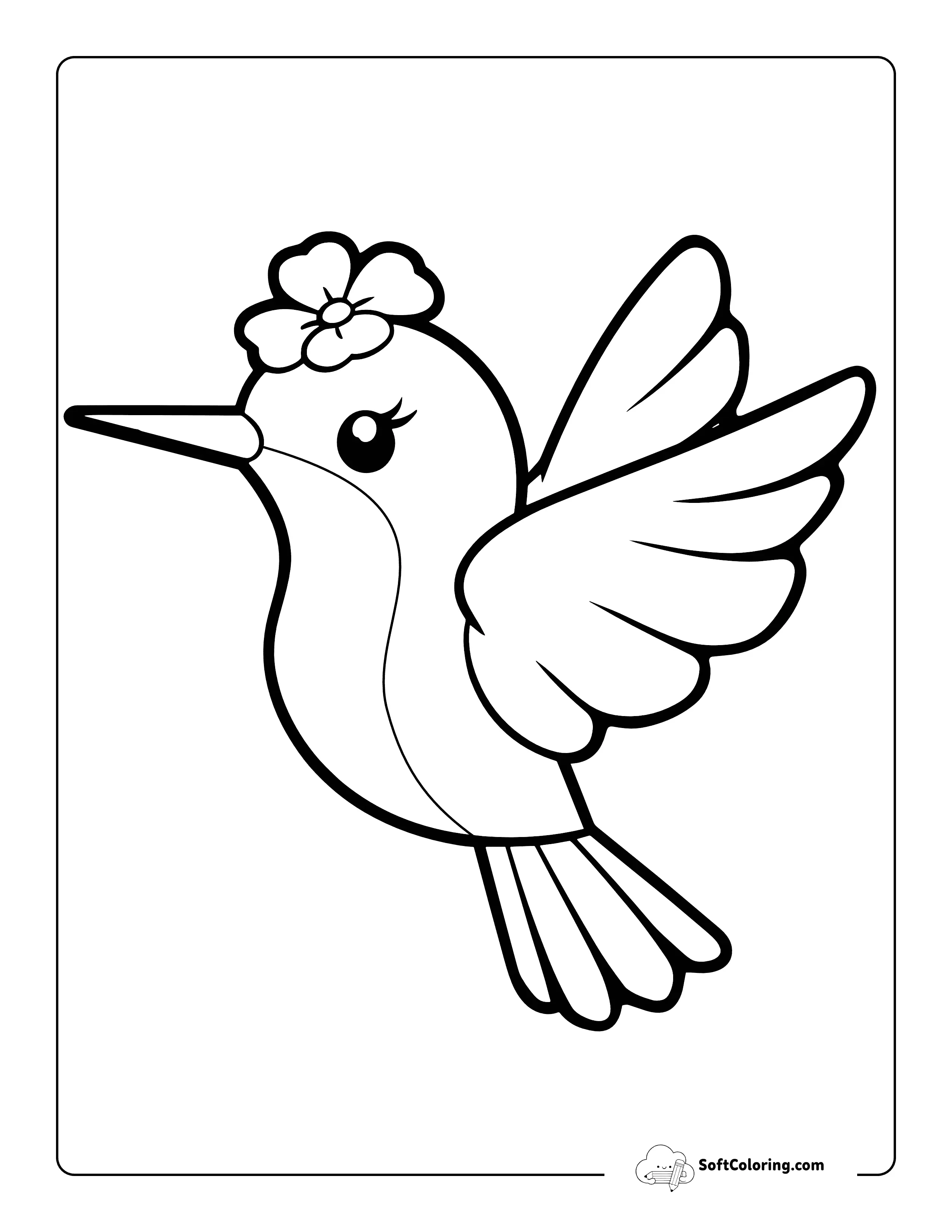 Cute Hummingbird Coloring Page