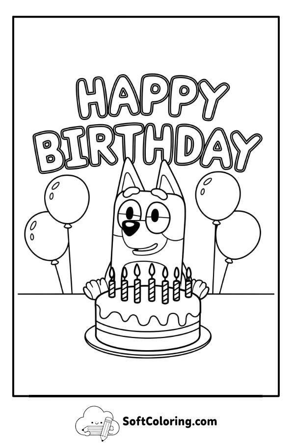 Bluey Birthday Coloring Pages