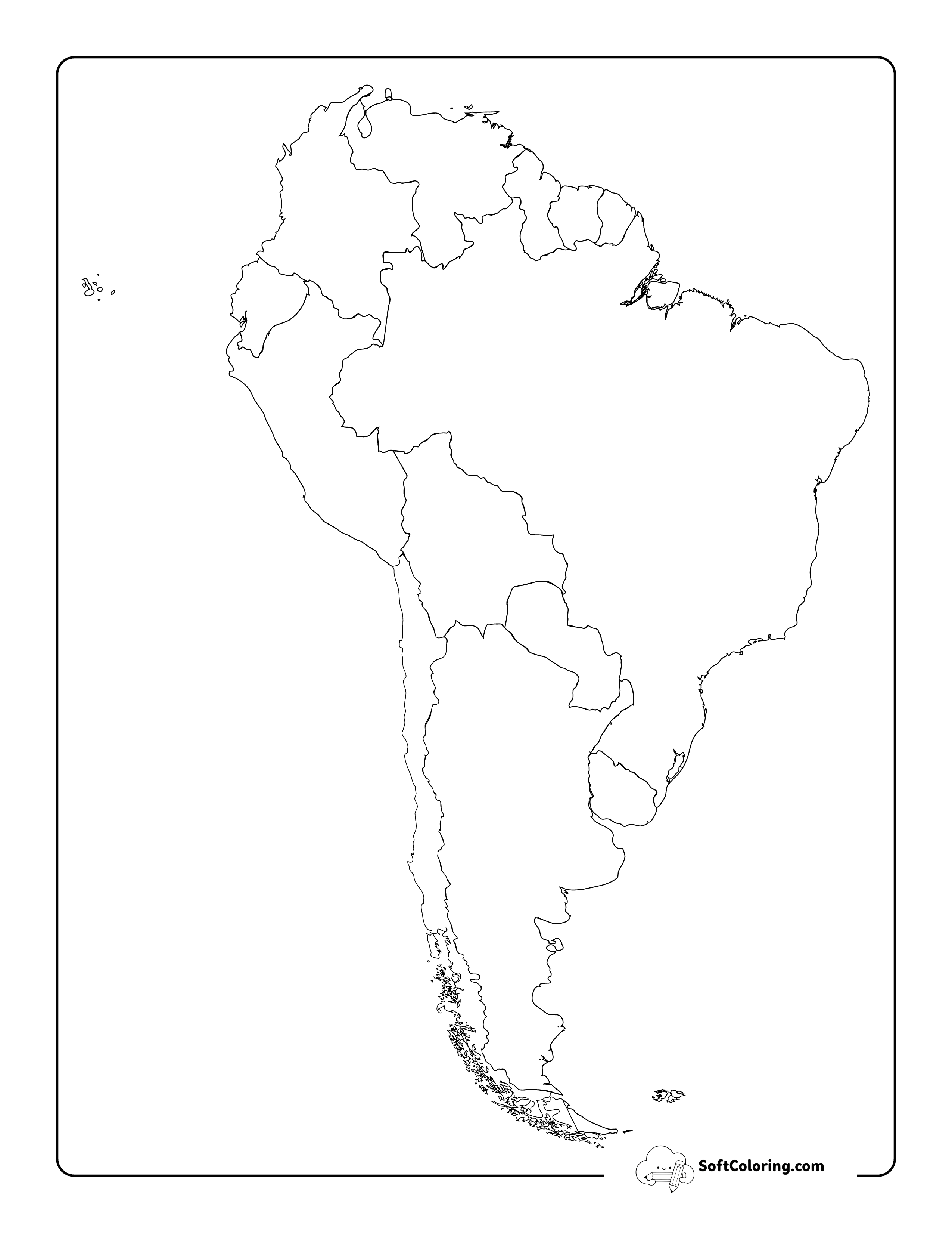 Blank South America Map Outlines