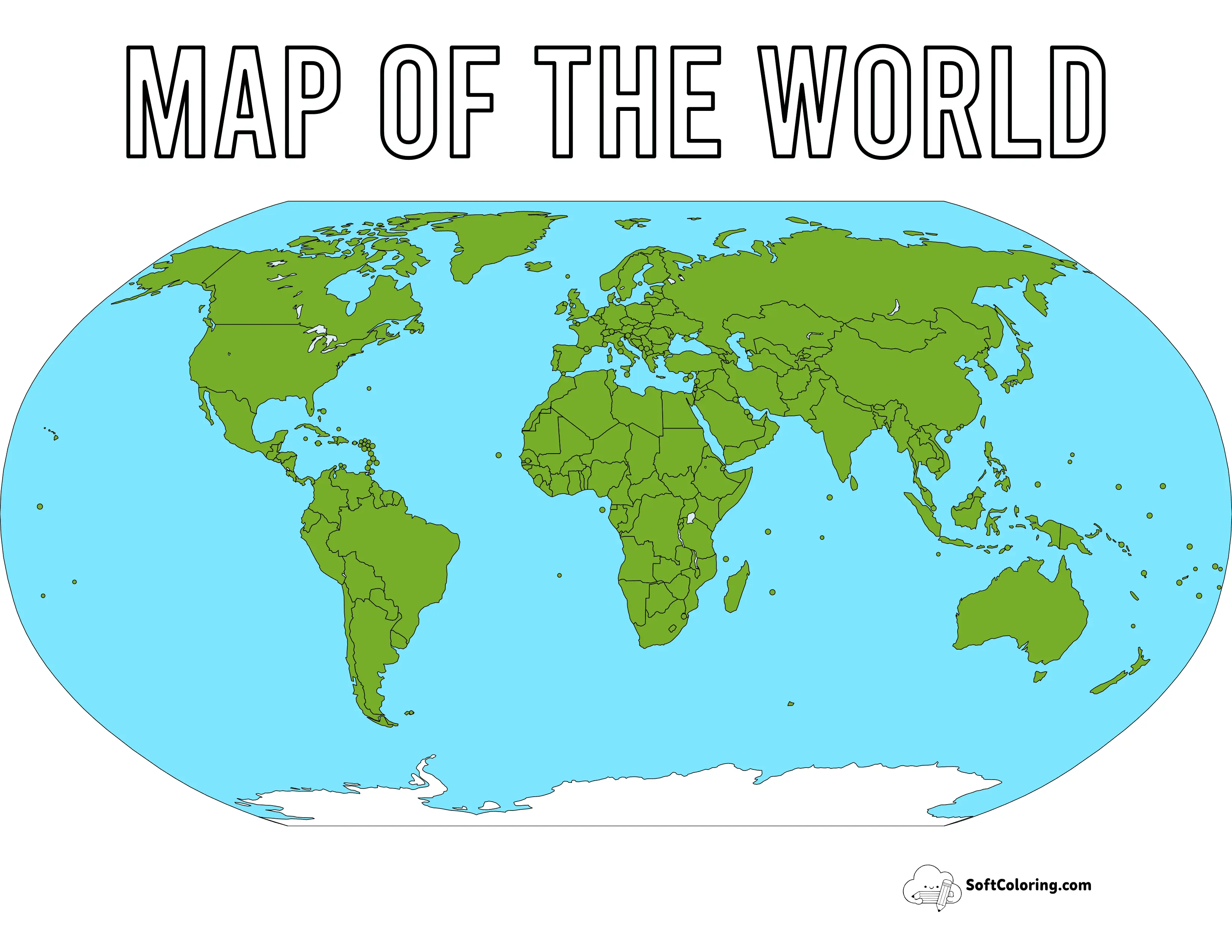 Color Blank World Map To Download