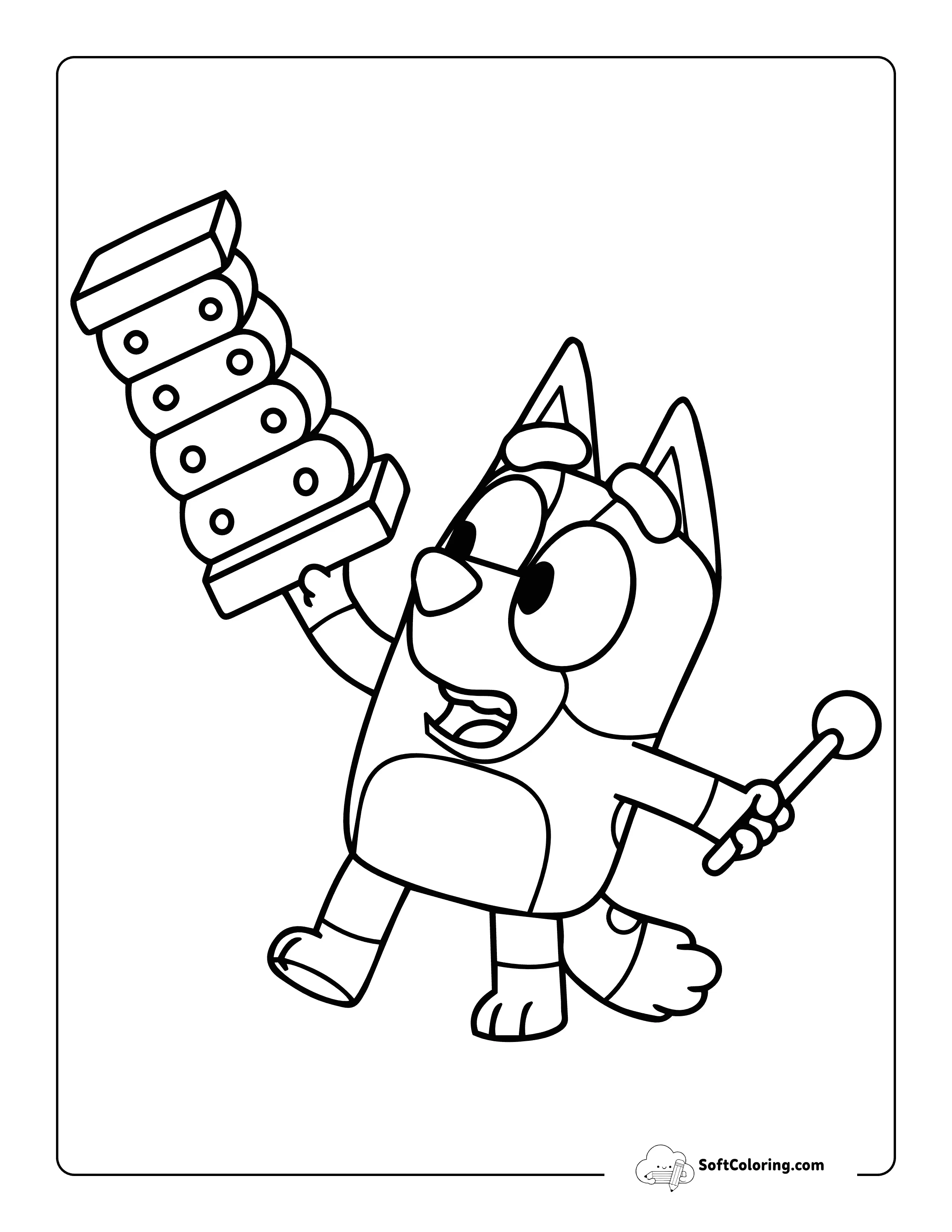 Magic Xylophone Bluey-Inspired Coloring Sheet For Kids