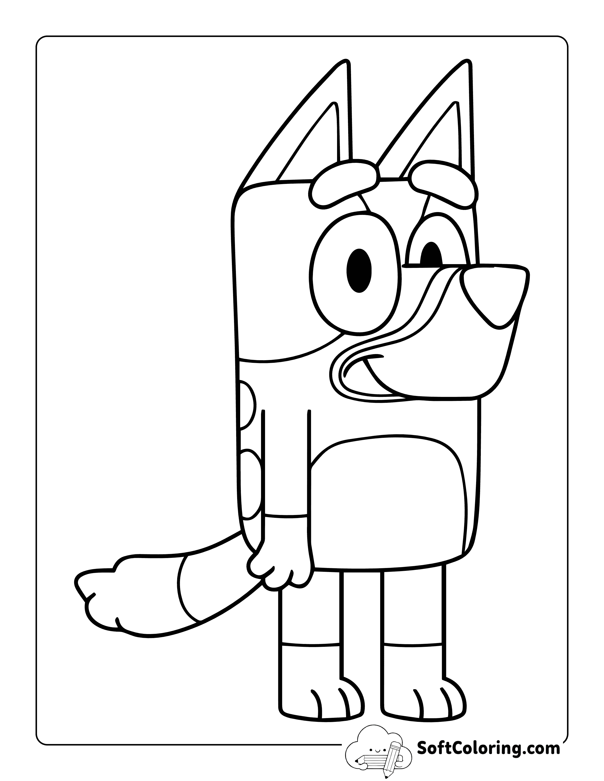 Easy Bluey-Inspired Coloring Page for Kids