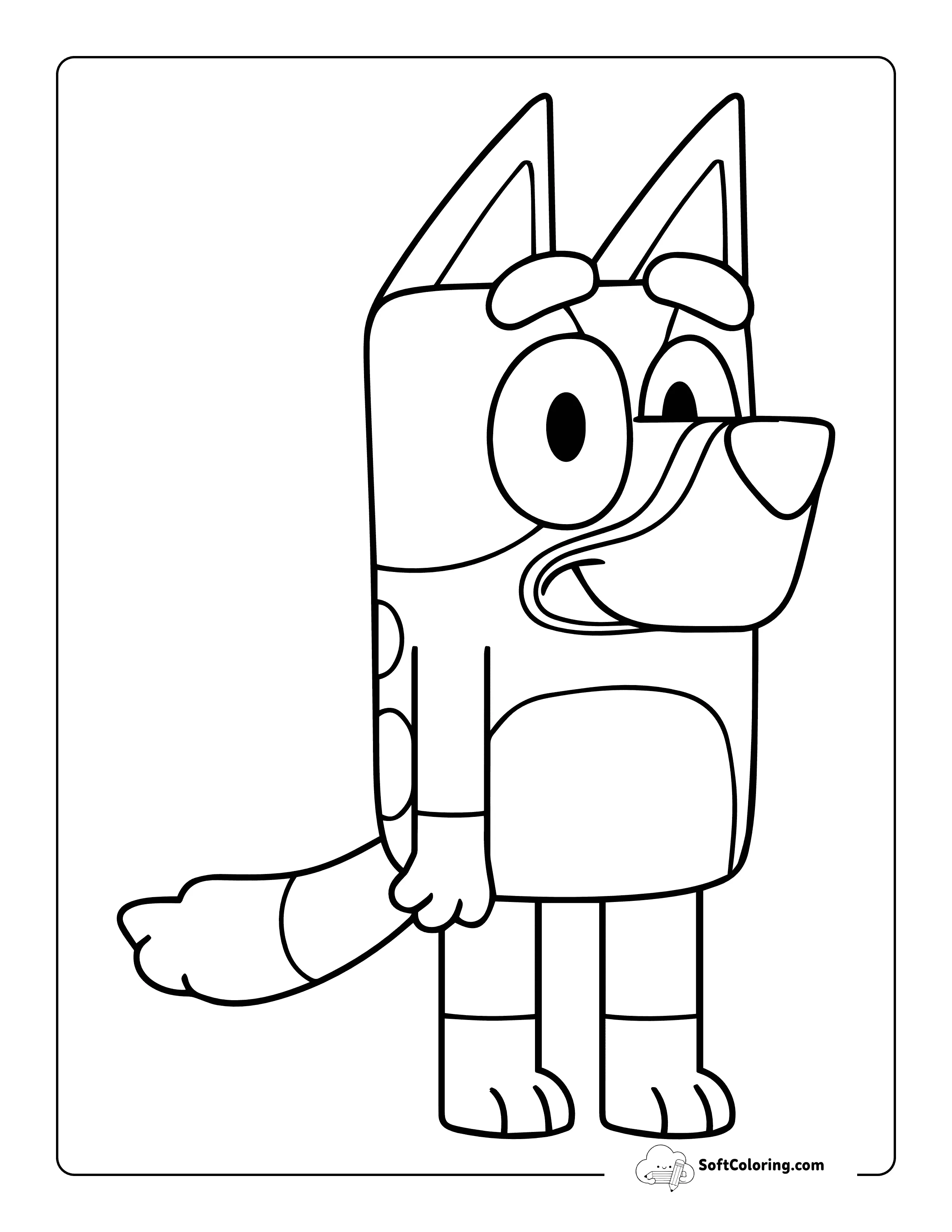 Easy Bluey-Inspired Coloring Page For Kids