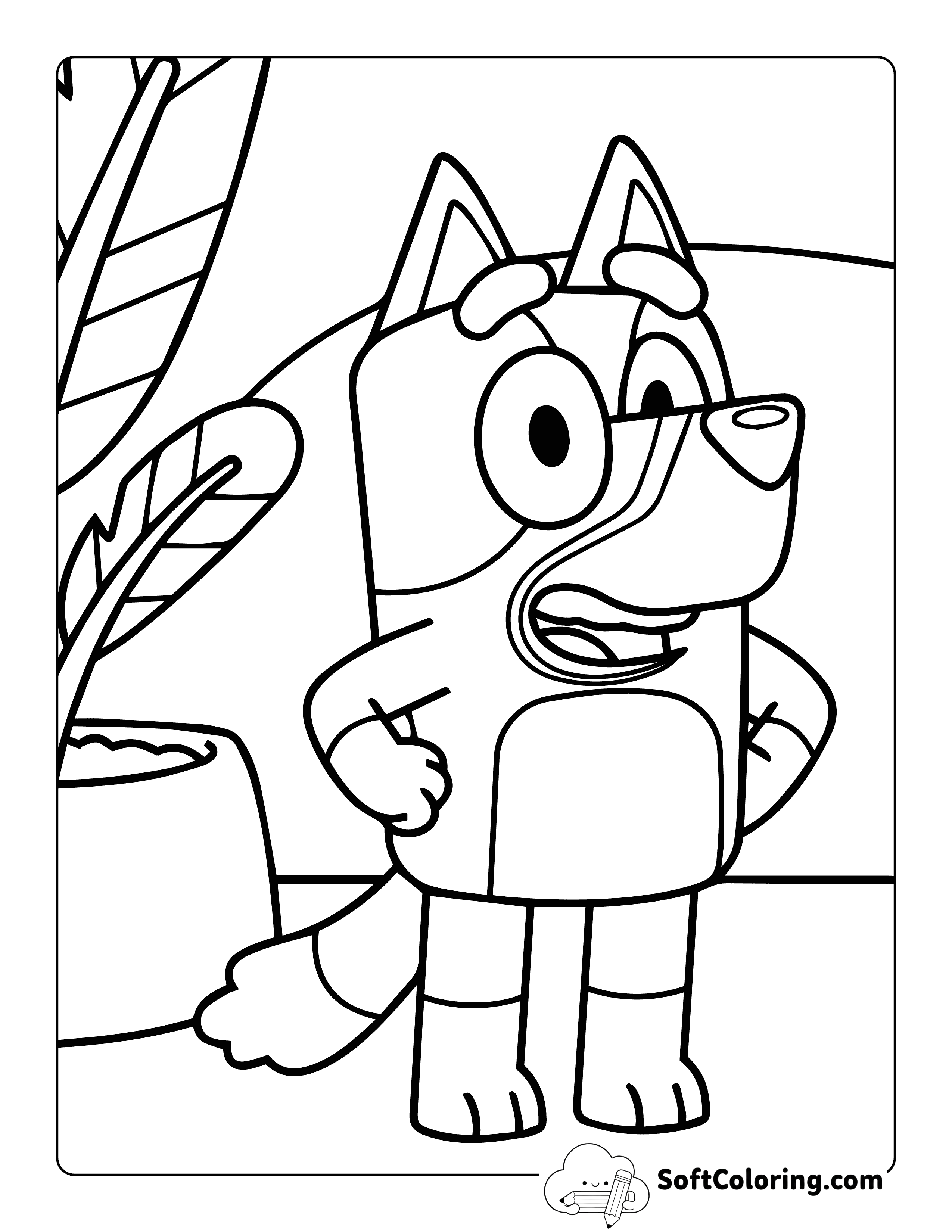 Easy Full Bluey-Inspired Printable Outline for Kids