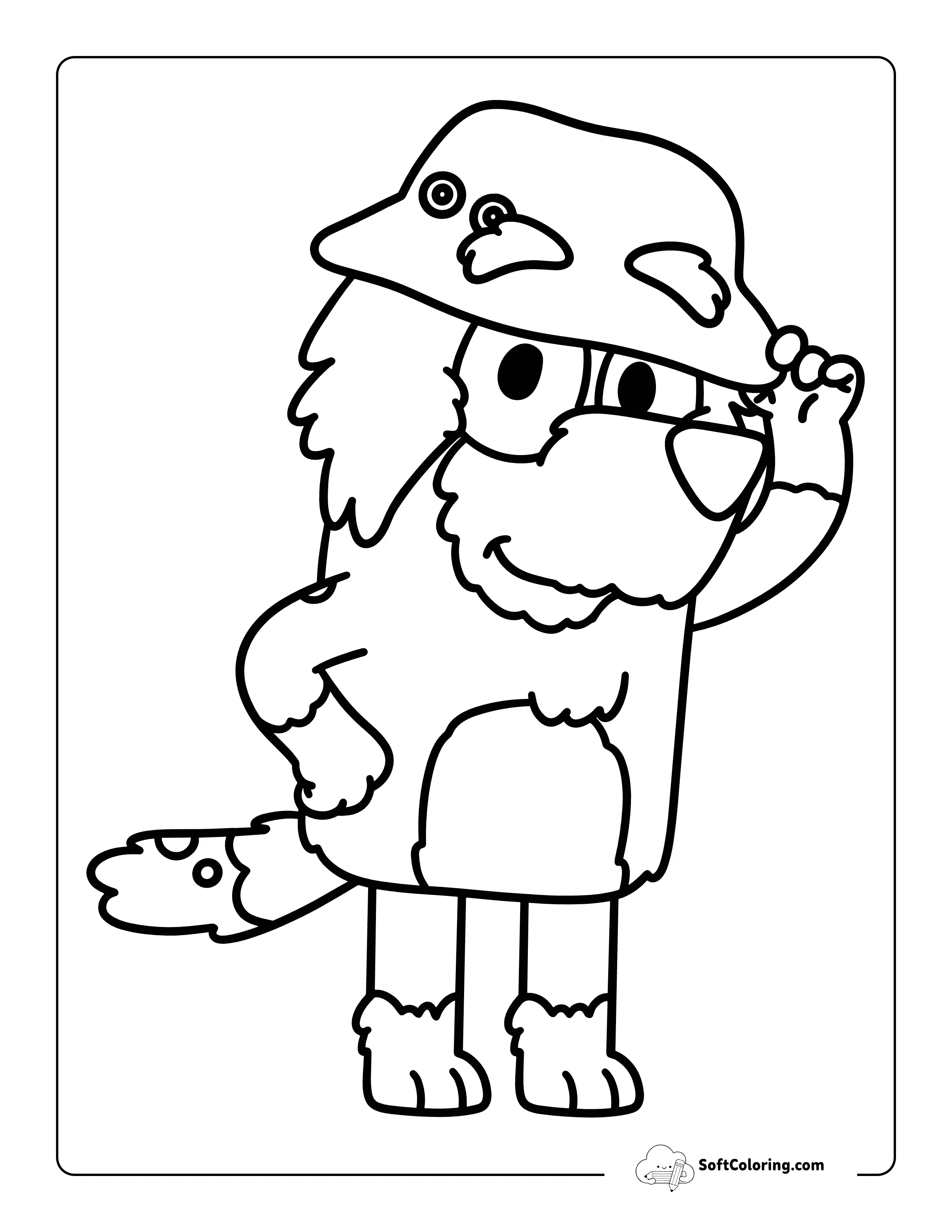 Coloring Sheet Inspired By Grandad Mort From Bluey