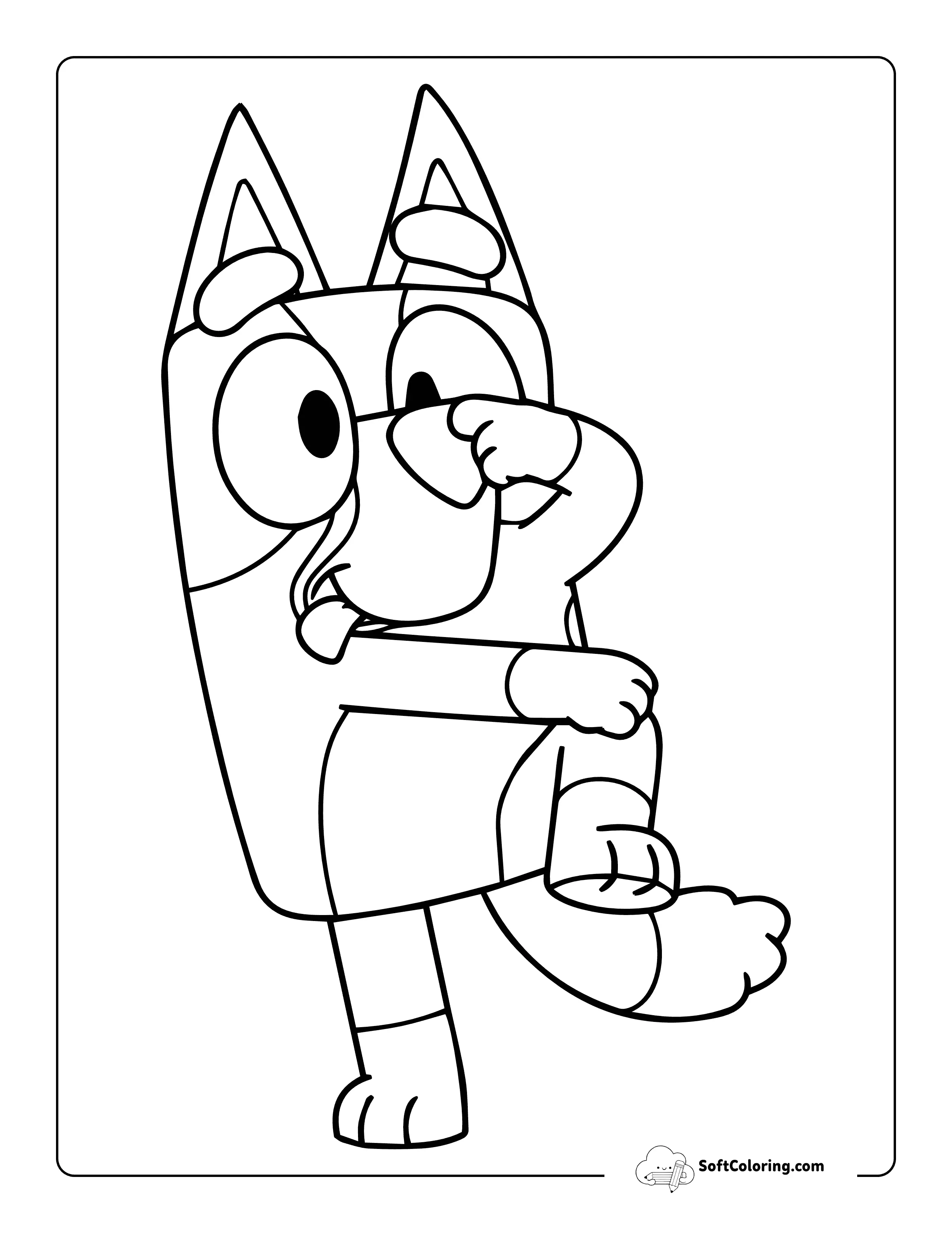 Silly Bluey-Inspired Outline For Kids To Color