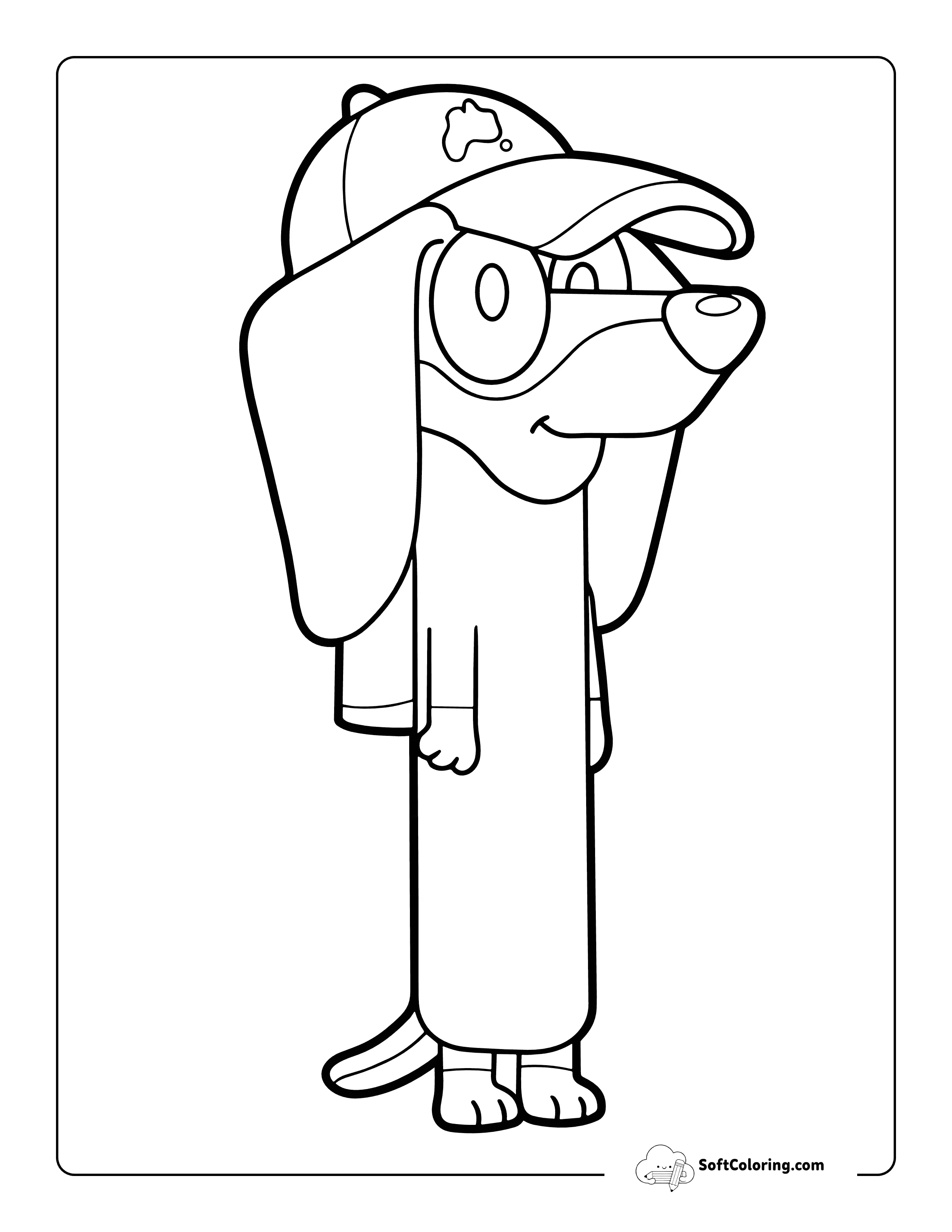 Easy Snickers Bluey-Inspired Coloring Page For Kids