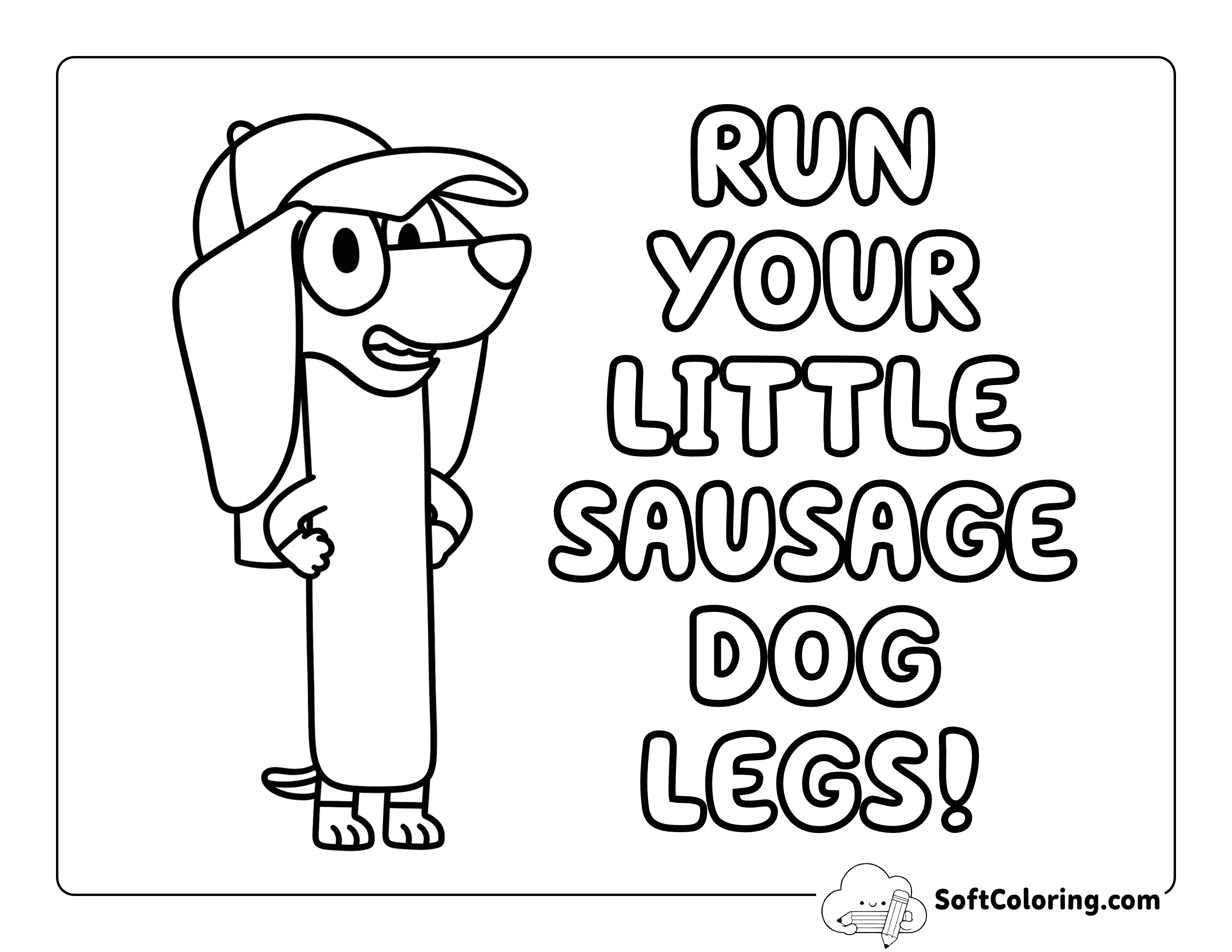 "Run Your Little Sausage Dog Legs" Snickers from Bluey-Inspired Printable