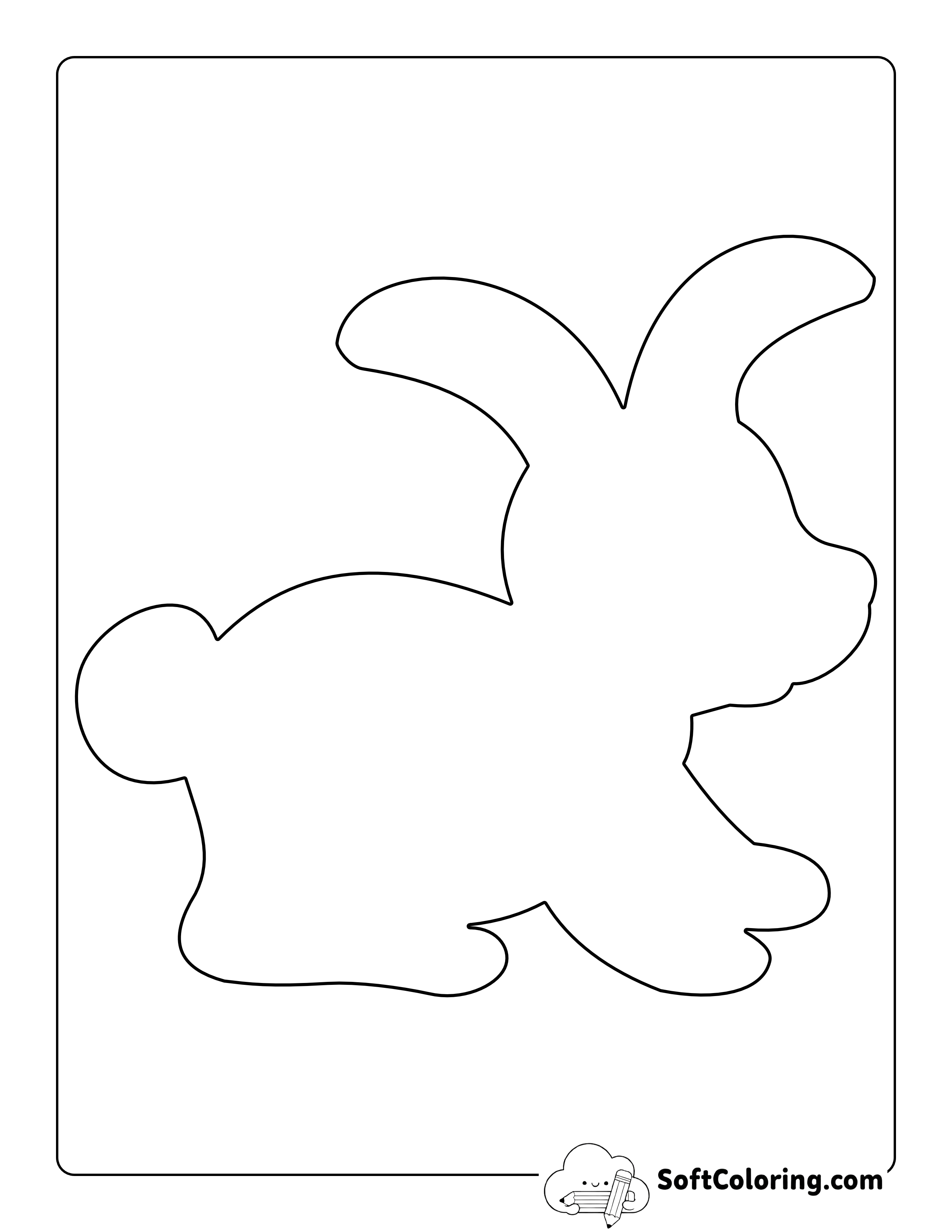 Floppy Ear Bunny Outline - Large