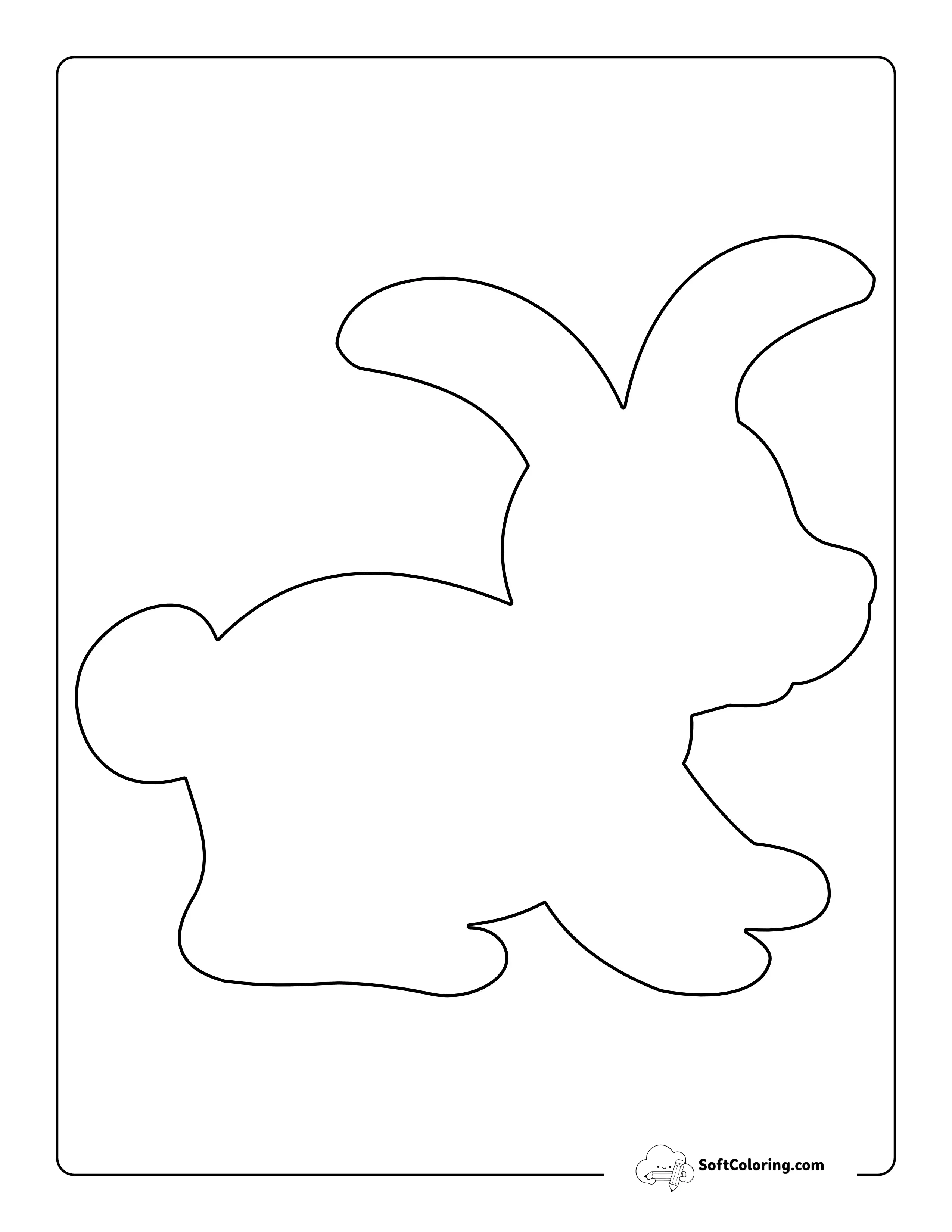 Floppy Ear Bunny Outline - Large