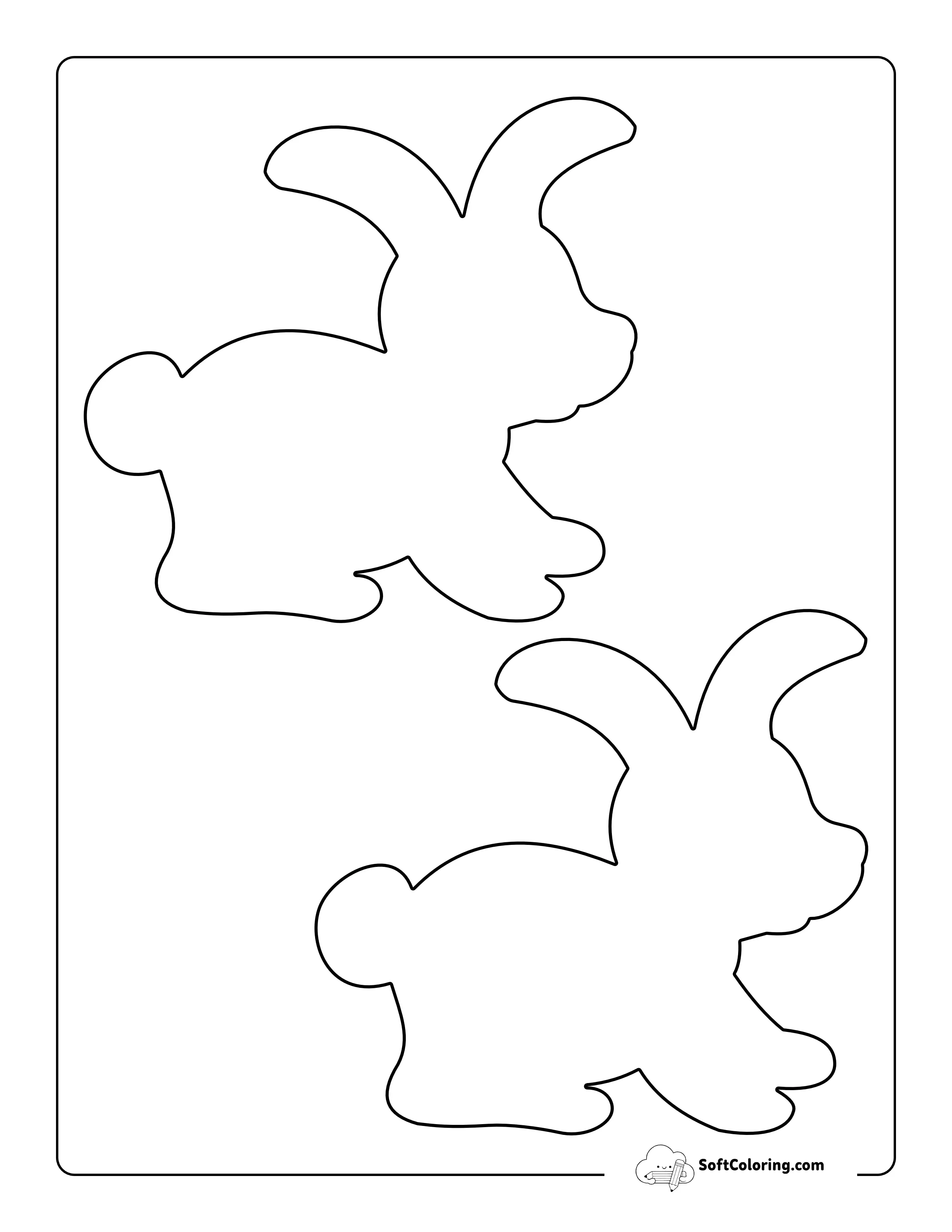 Floppy Ear Bunny Outline - Medium