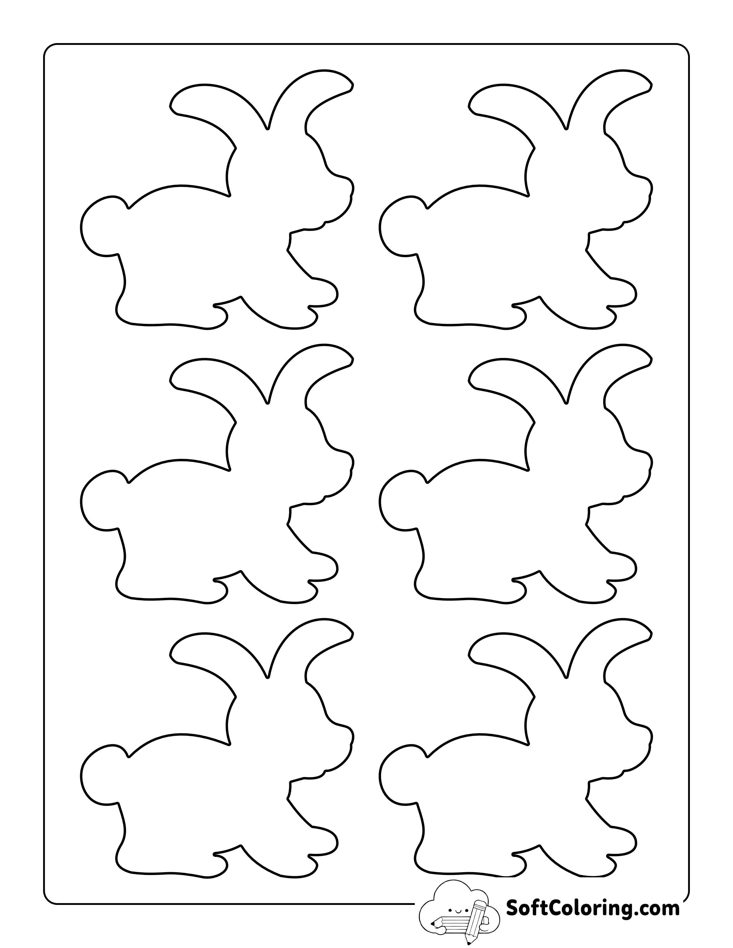 Floppy Ear Bunny Outline - Small