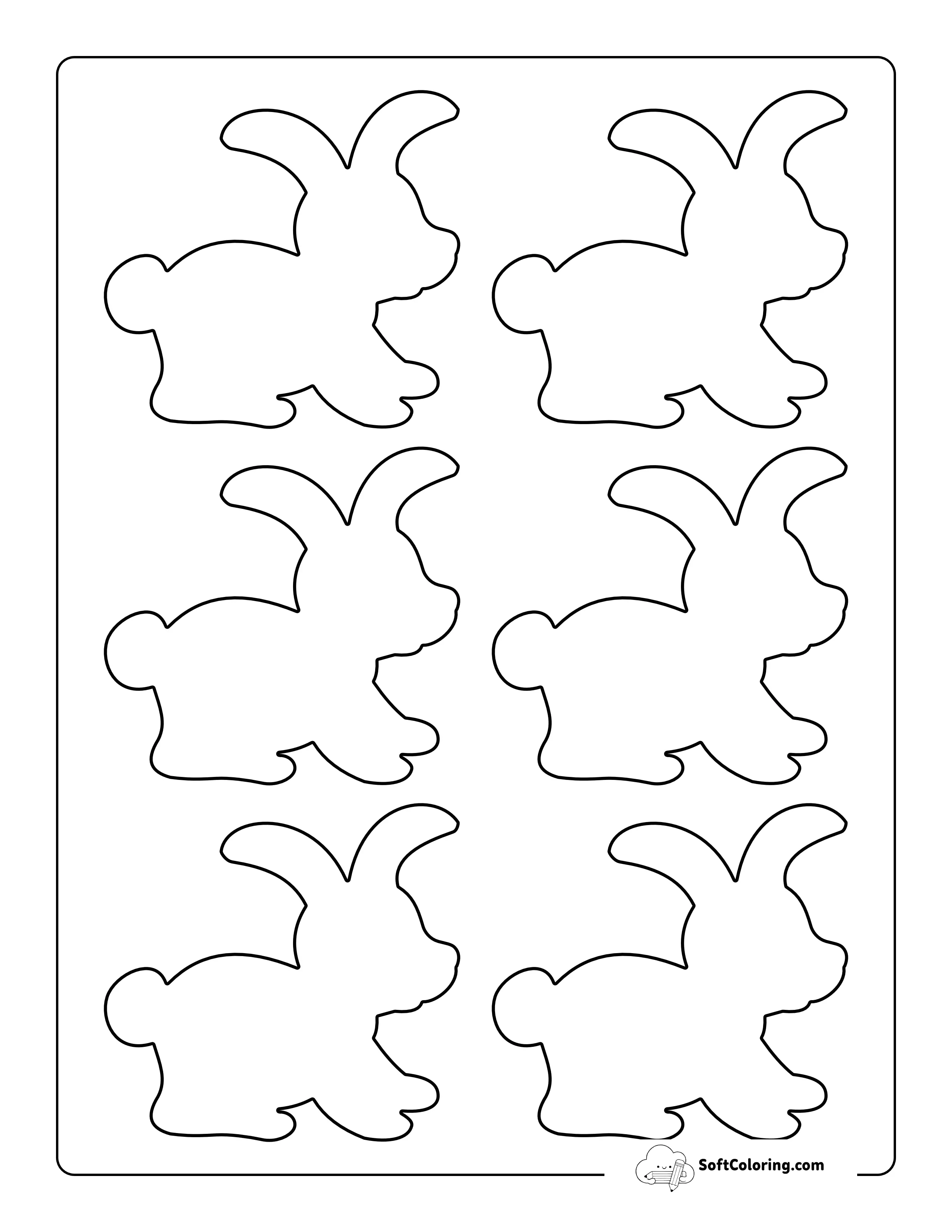 Floppy Ear Bunny Outline - Small