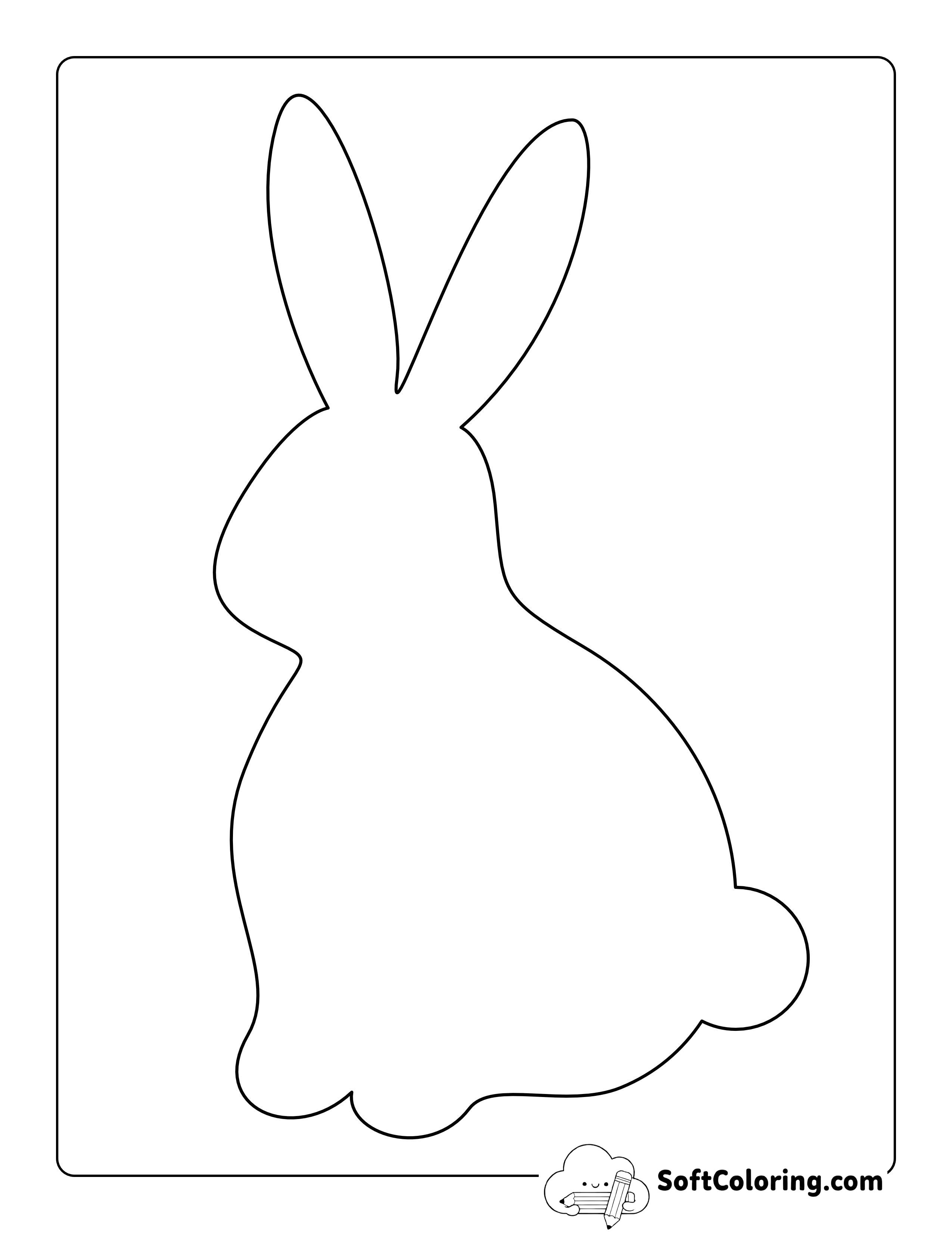 Sitting Up Rabbit Template - Large