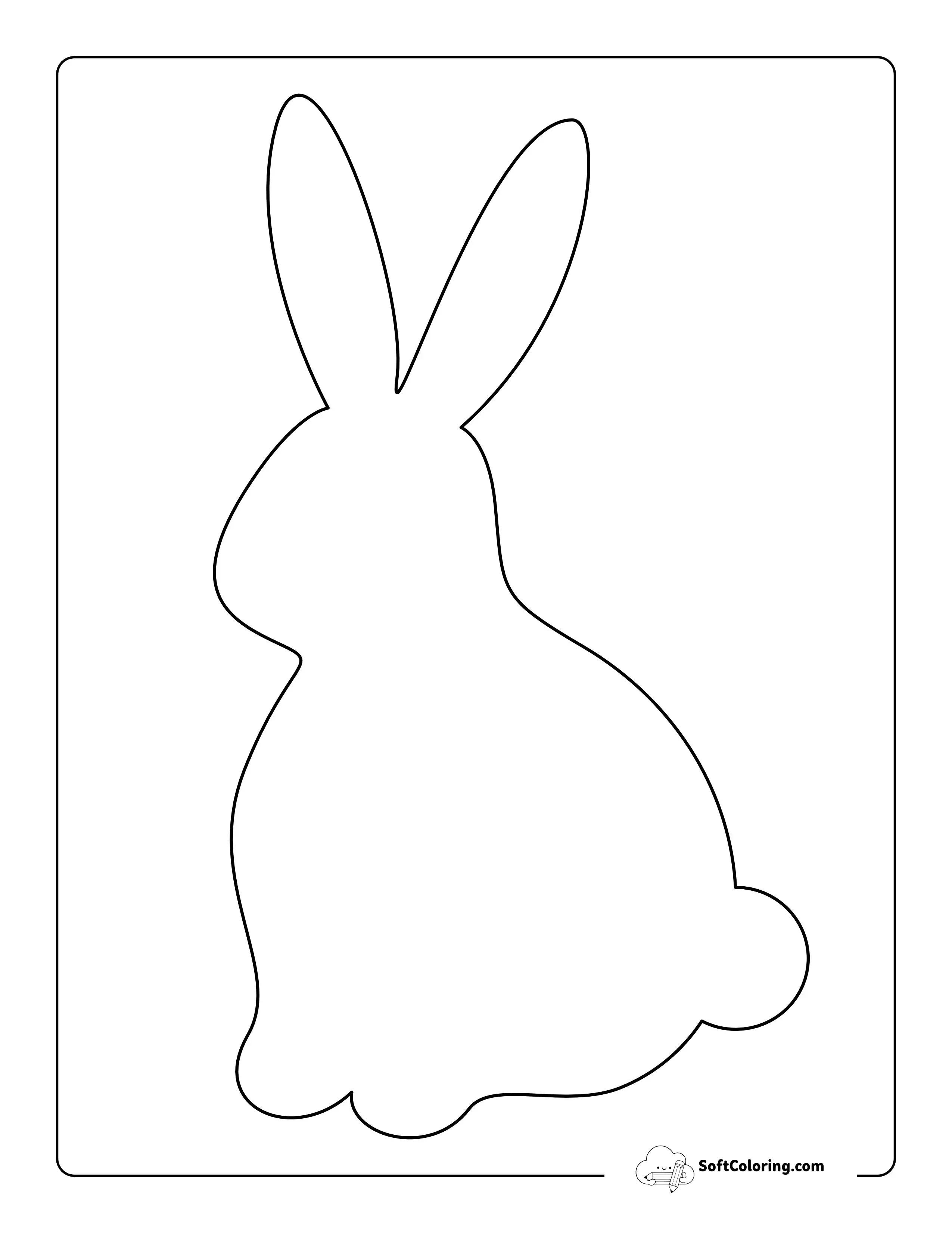 Sitting Up Rabbit Template - Large