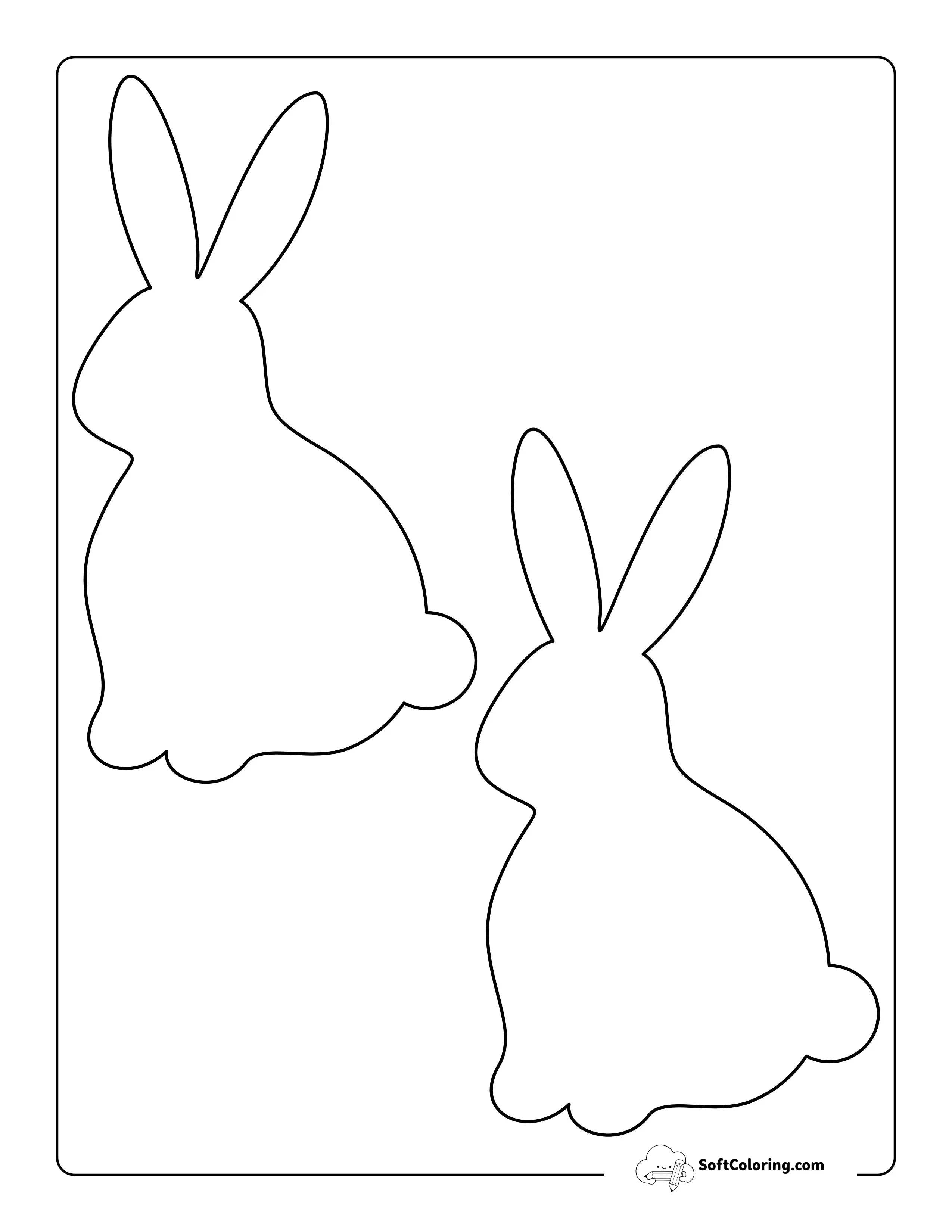 Sitting Up Rabbit Template - Medium