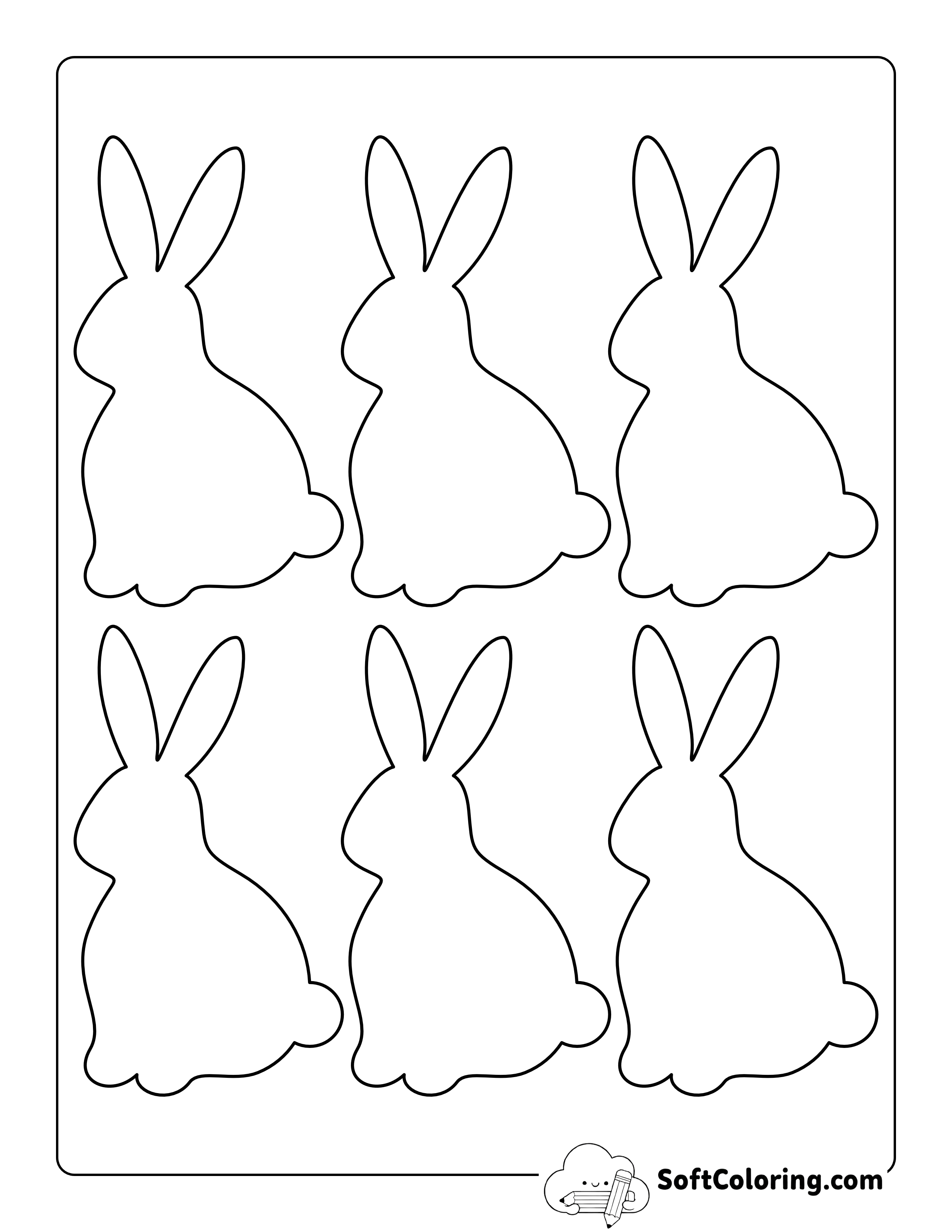 Sitting Up Rabbit Template - Small