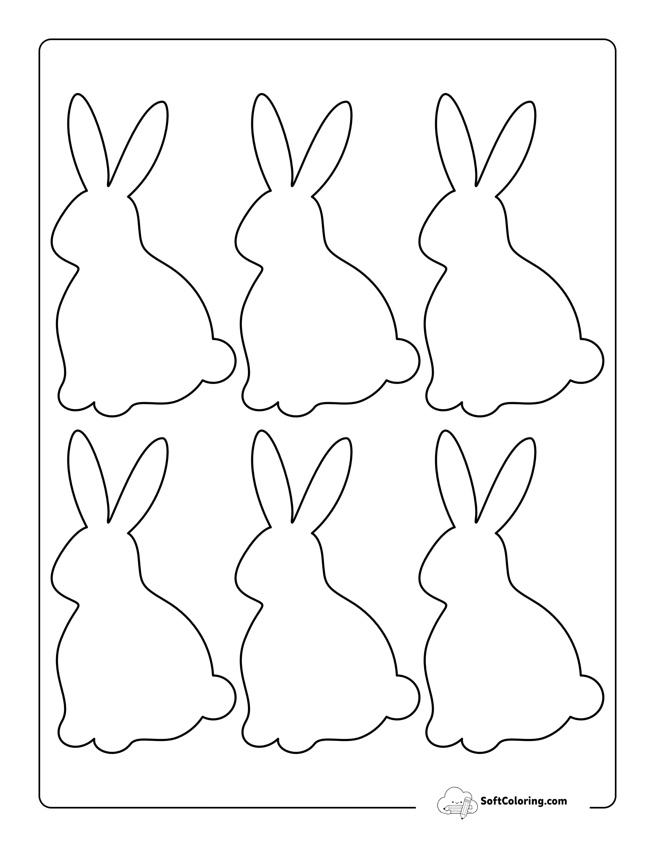 Sitting Up Rabbit Template - Small