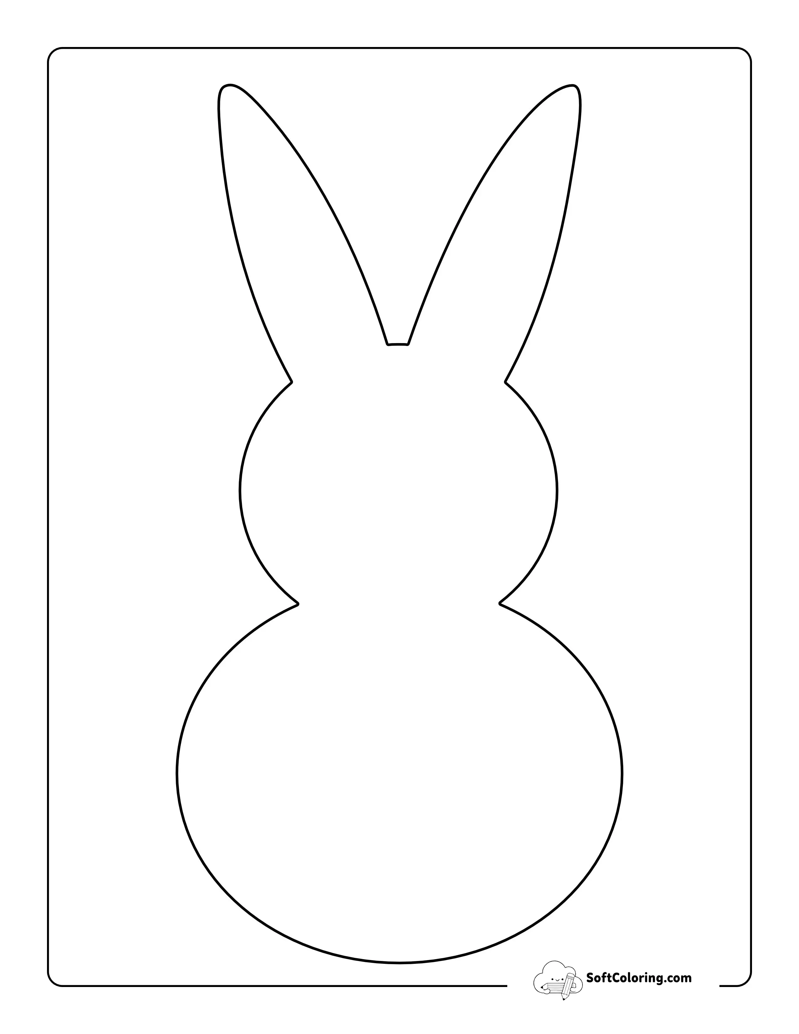 Easy Bunny Outline - Large