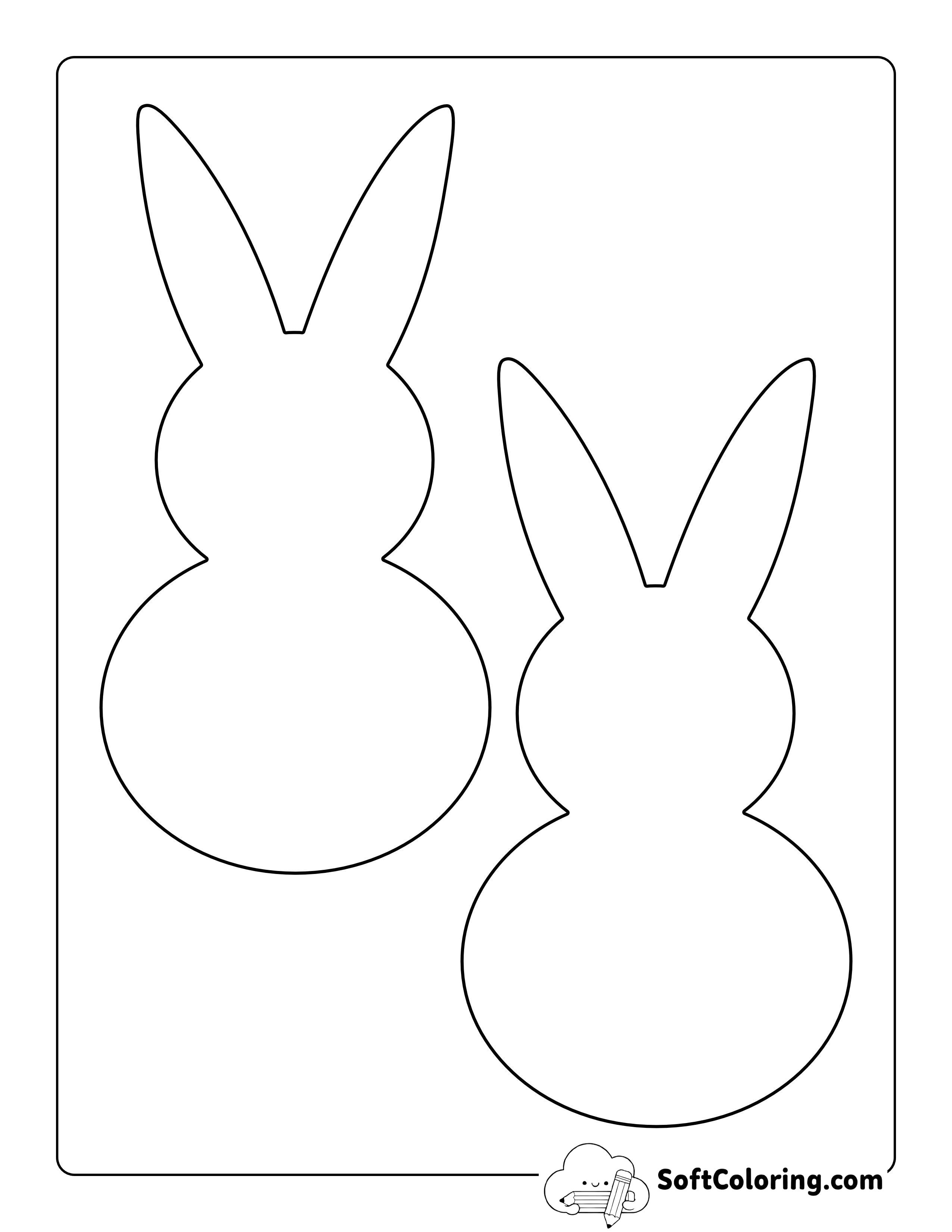 Easy Bunny Outline - Medium