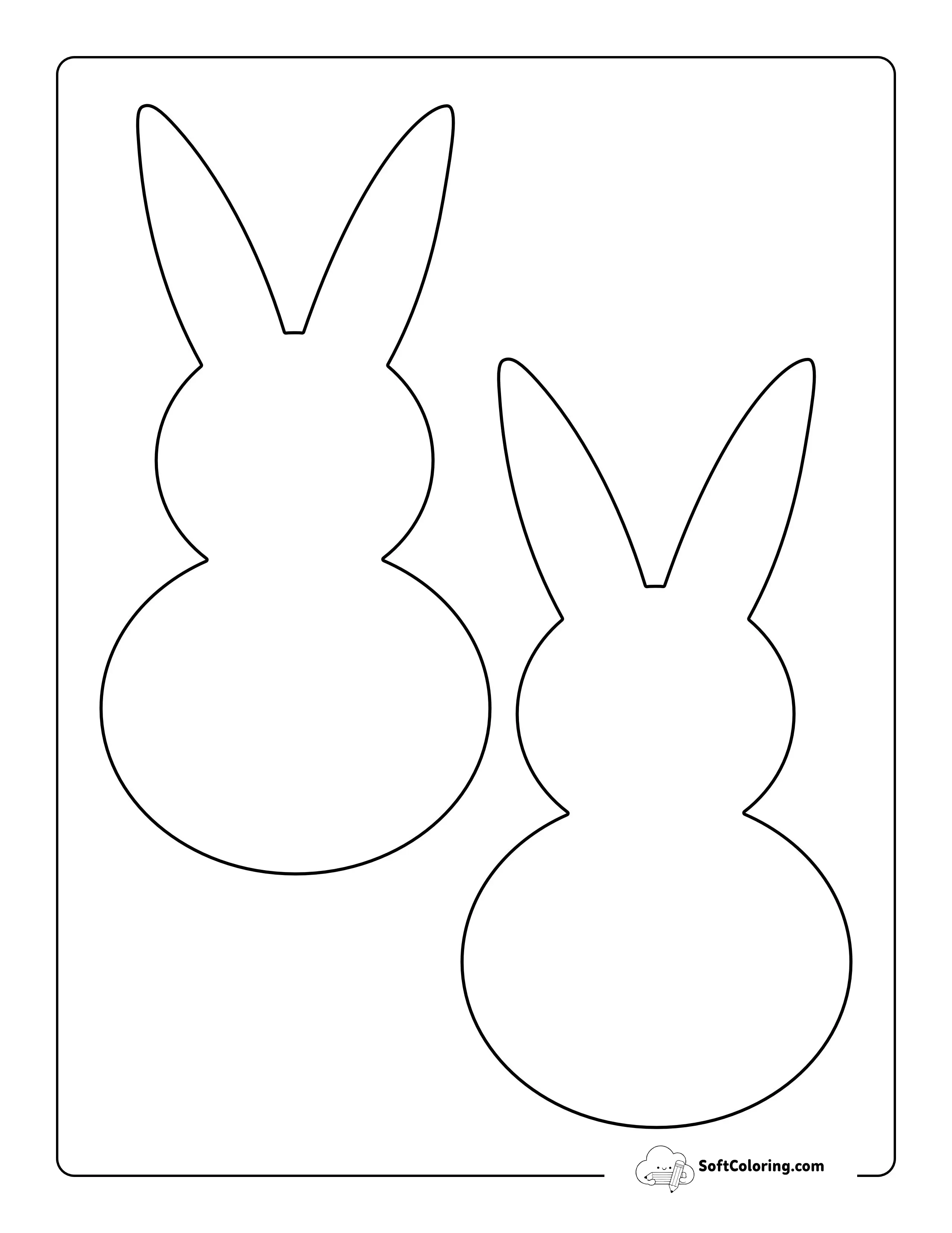 Easy Bunny Outline - Medium
