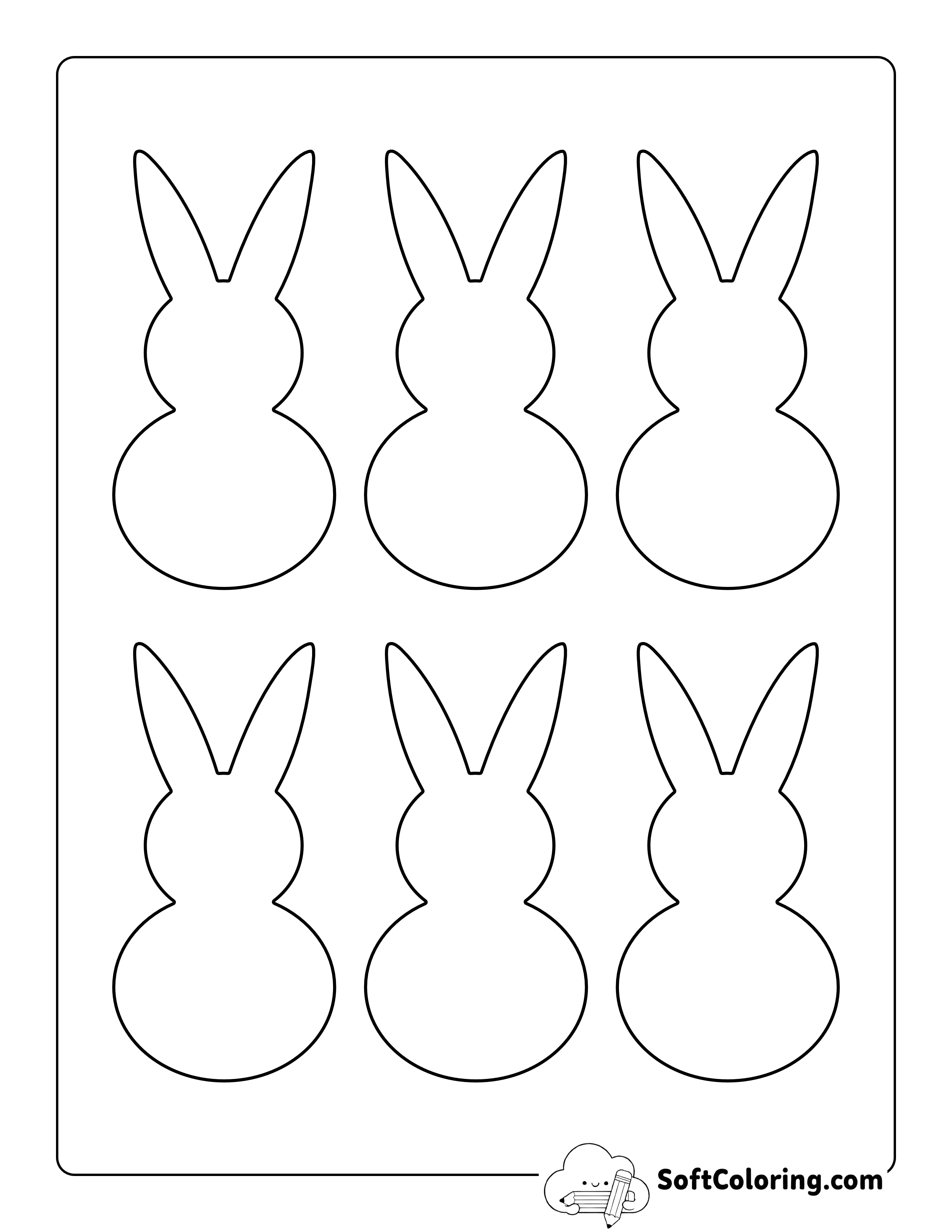 Easy Bunny Outline - Small