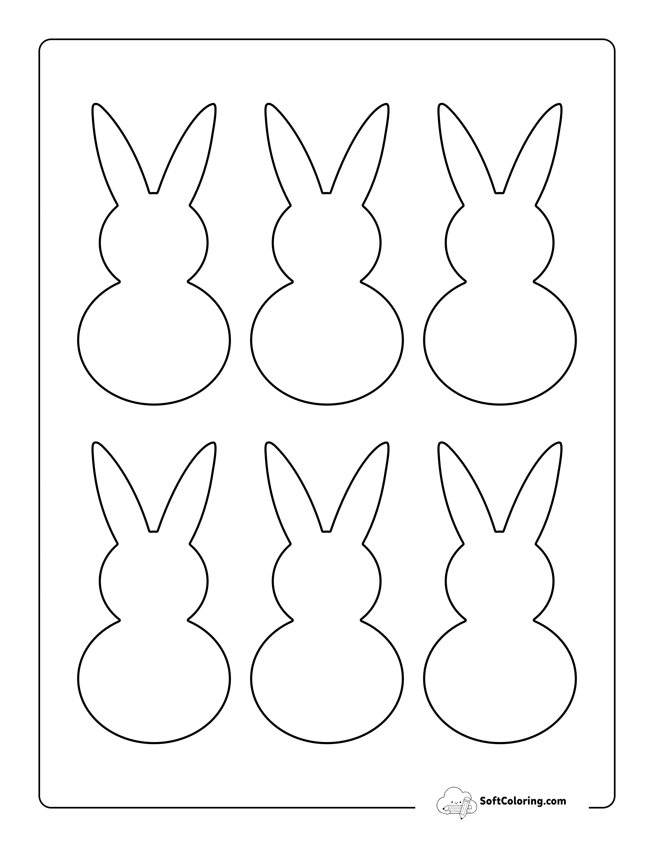 Easy Bunny Outline - Small
