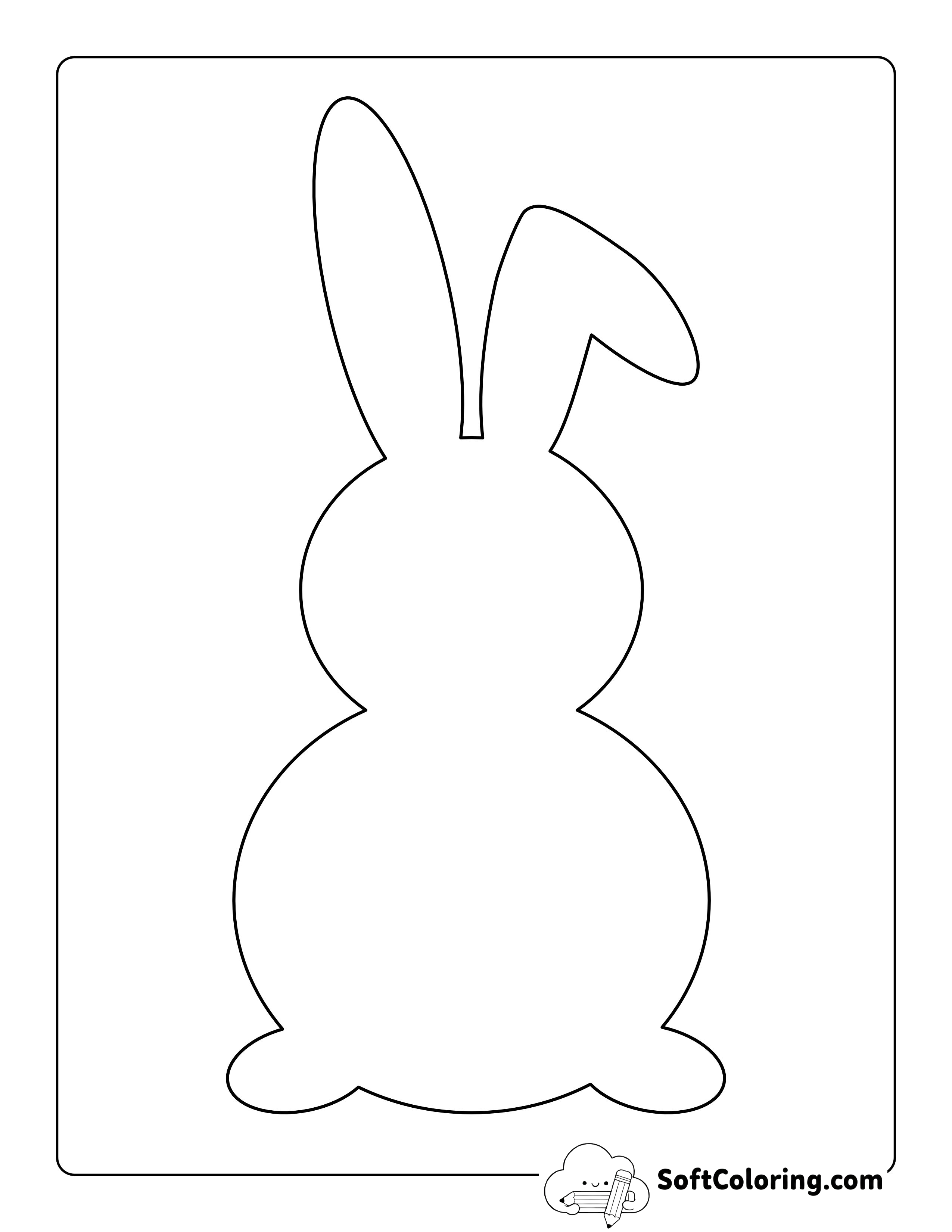Floppy Ear Easter Bunny Outline