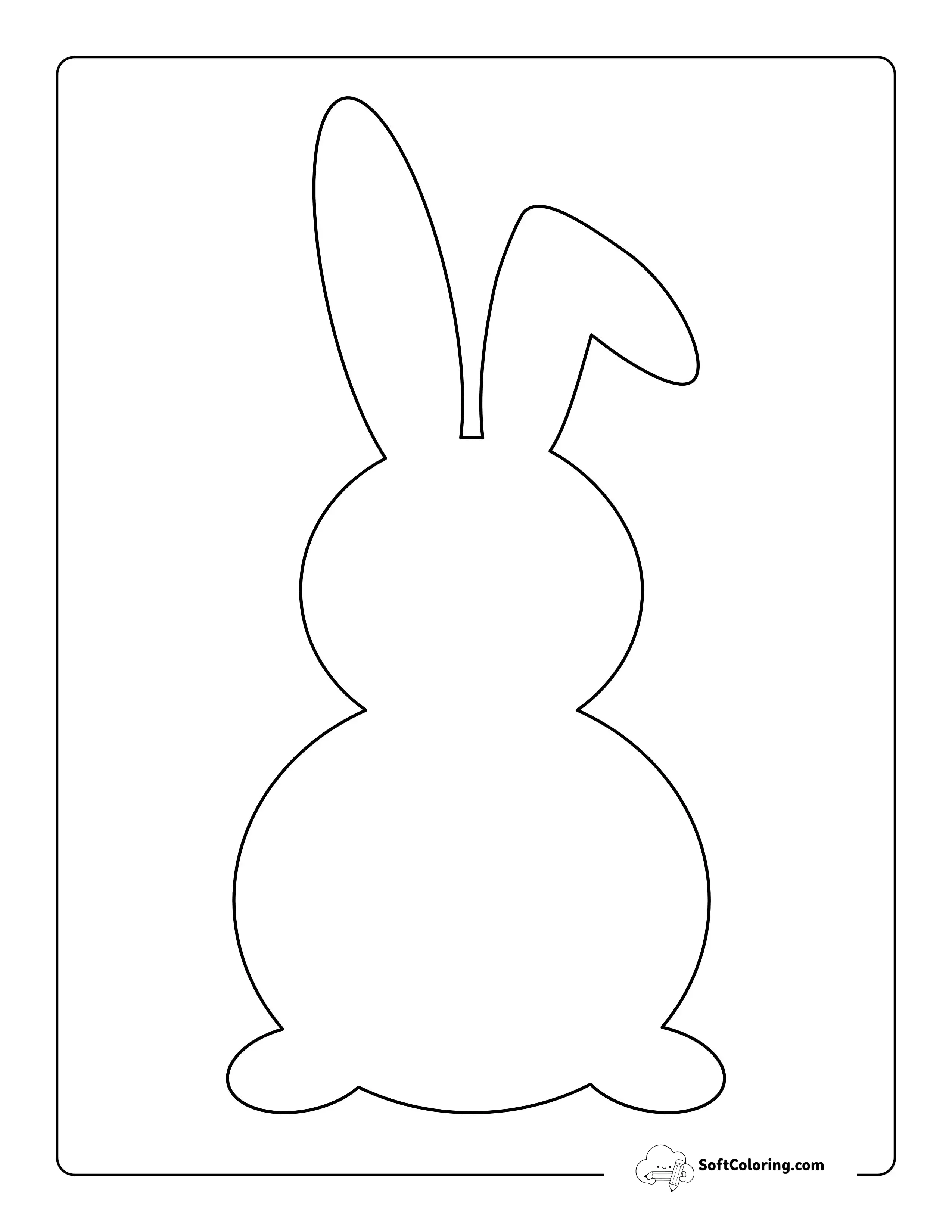 Floppy Ear Easter Bunny Outline