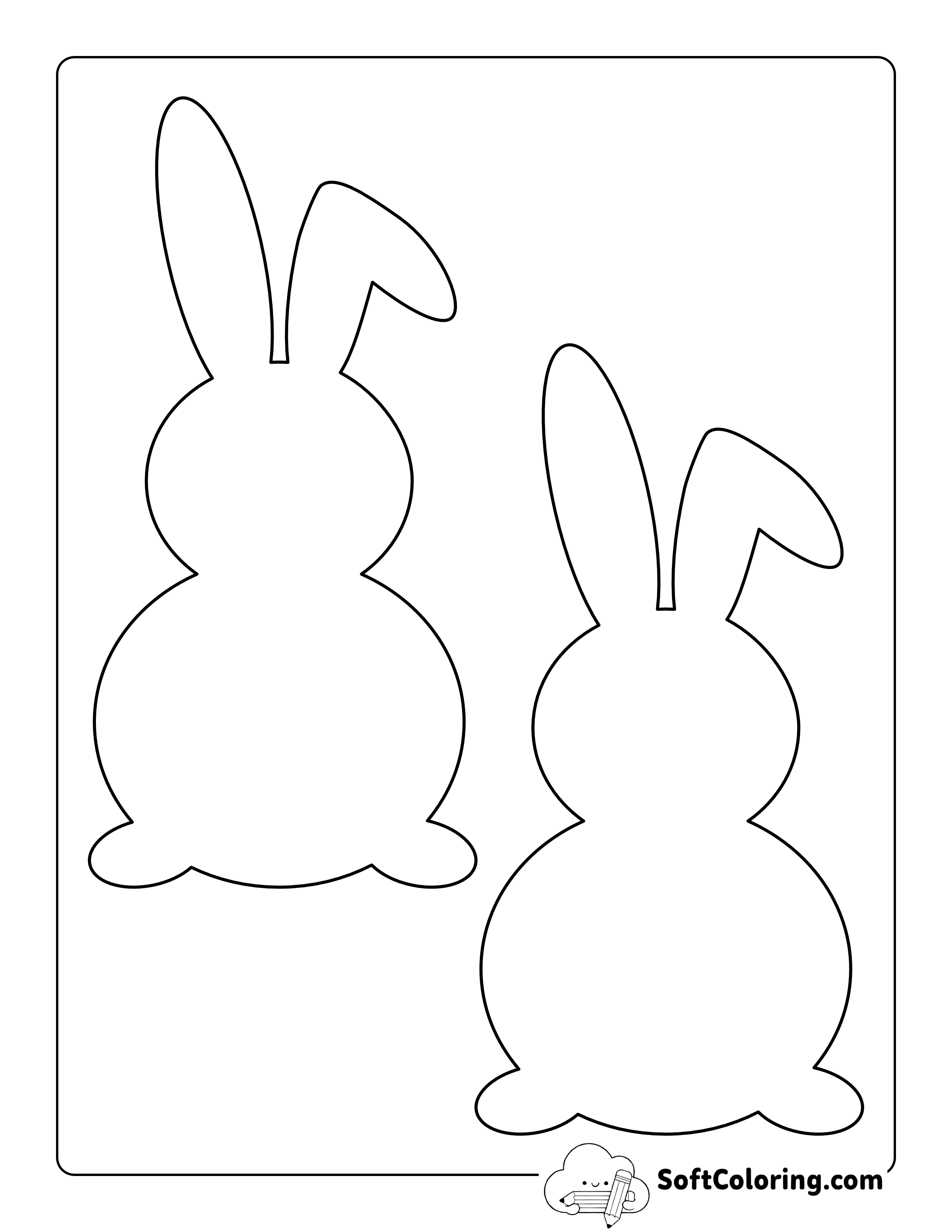Floppy Ear Bunny Template - Medium