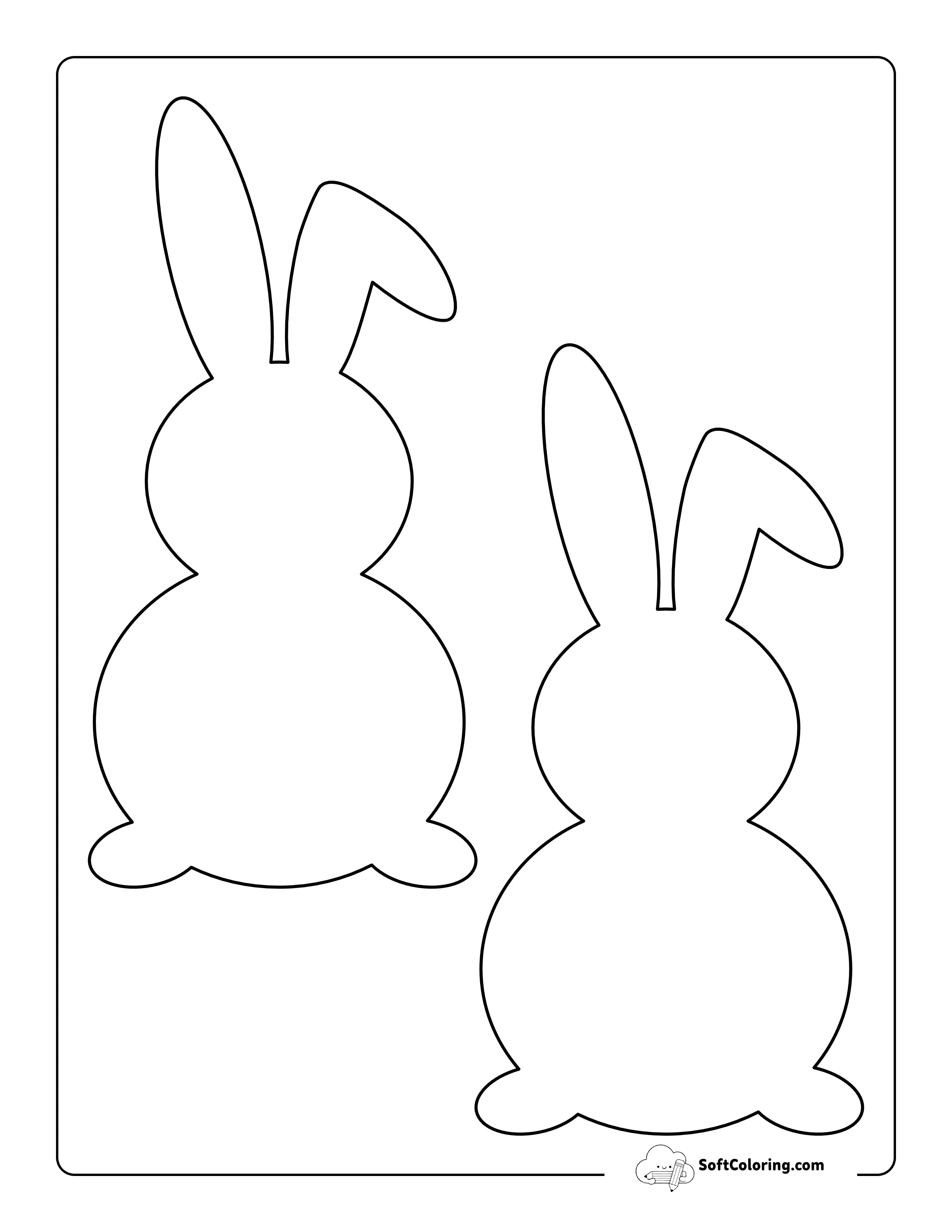 Floppy Ear Bunny Template - Medium