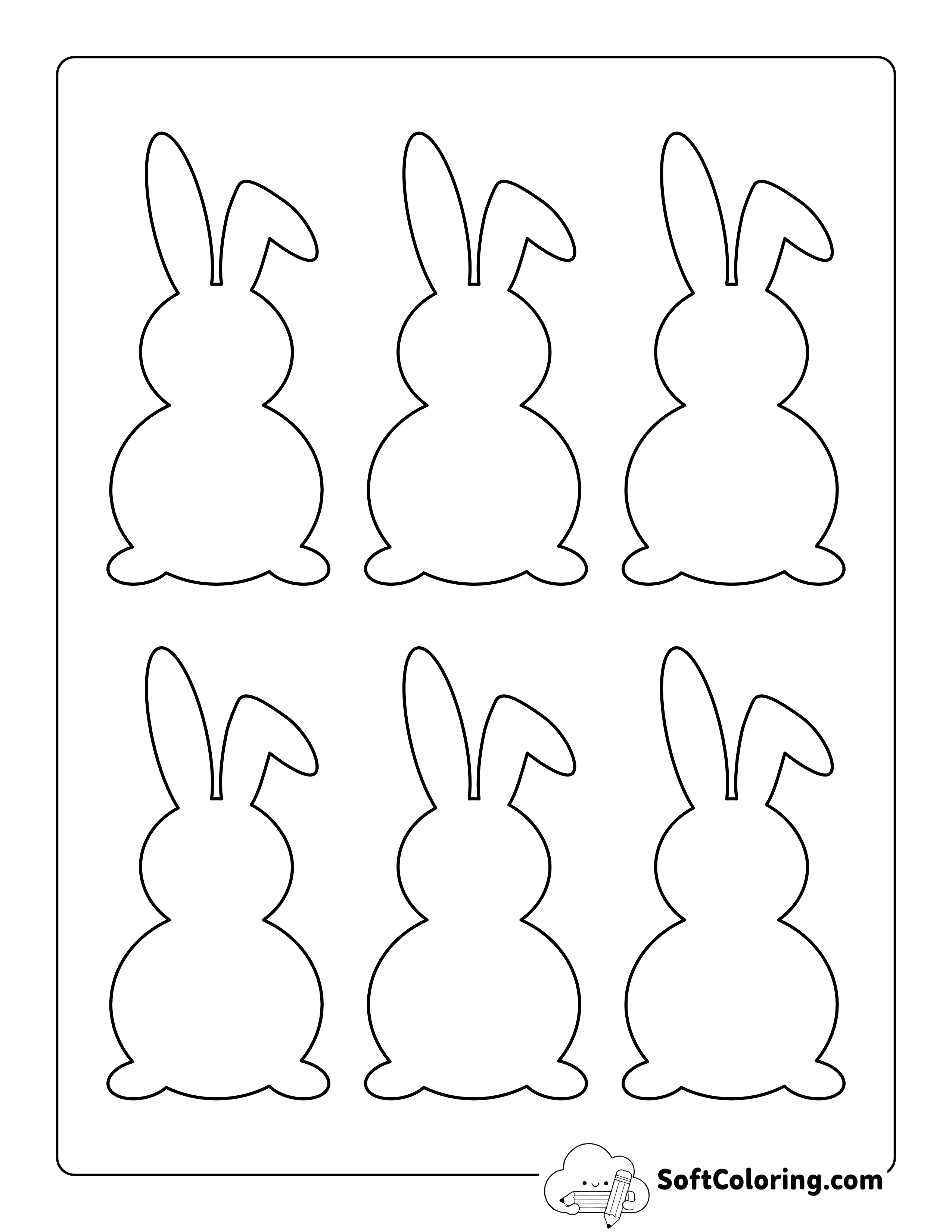 Floppy Ear Bunny Template - Small