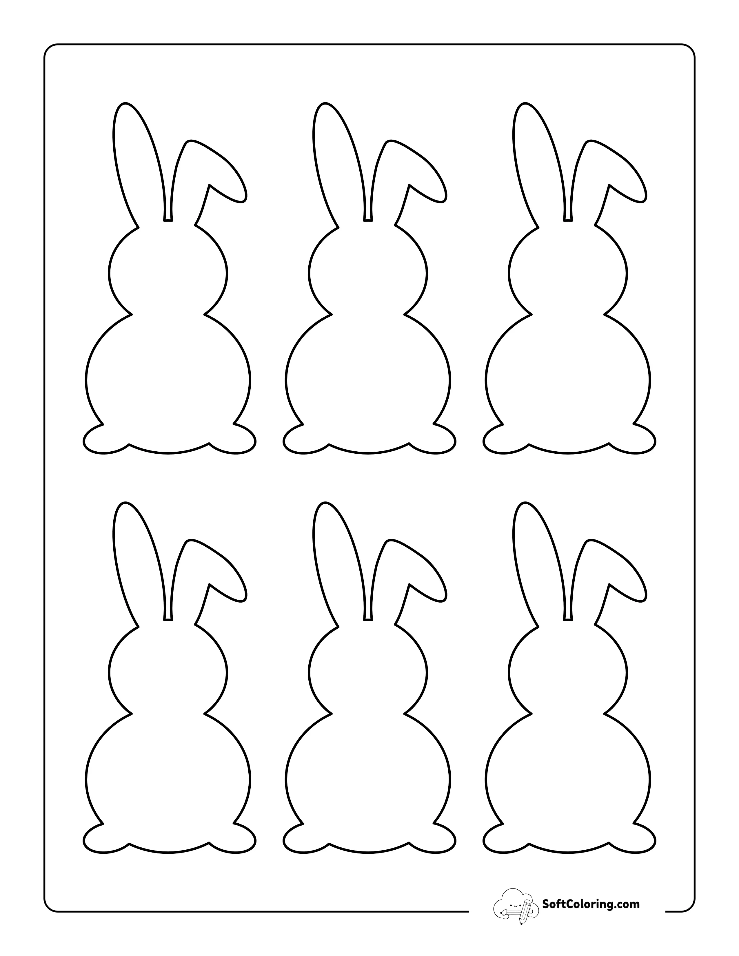 Floppy Ear Bunny Template - Small